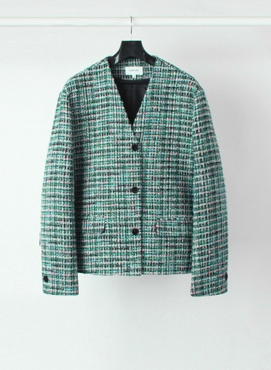 V領格仔開胸外套 MARSPEOPLE-008JK