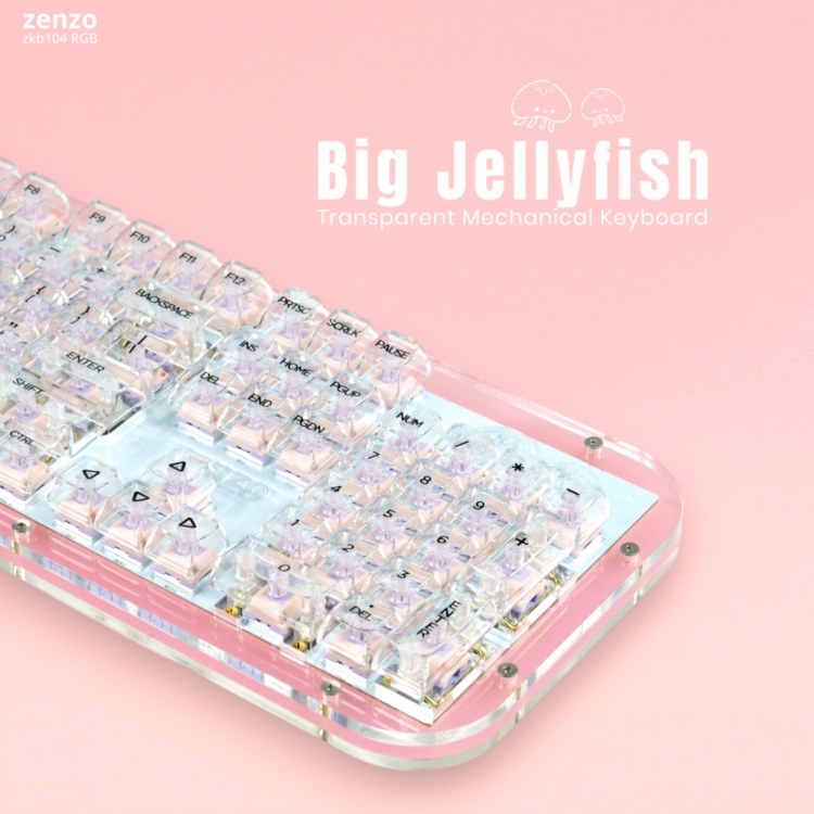zenzo® 禪做】Big Jellyfish 粉嫩水母ZKB104 RGB光渲染粉透明