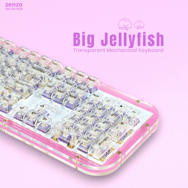 zenzo® 禪做】客製化Big Jellyfish 大水母ZKB104 RGB光渲染透明機械式鍵盤