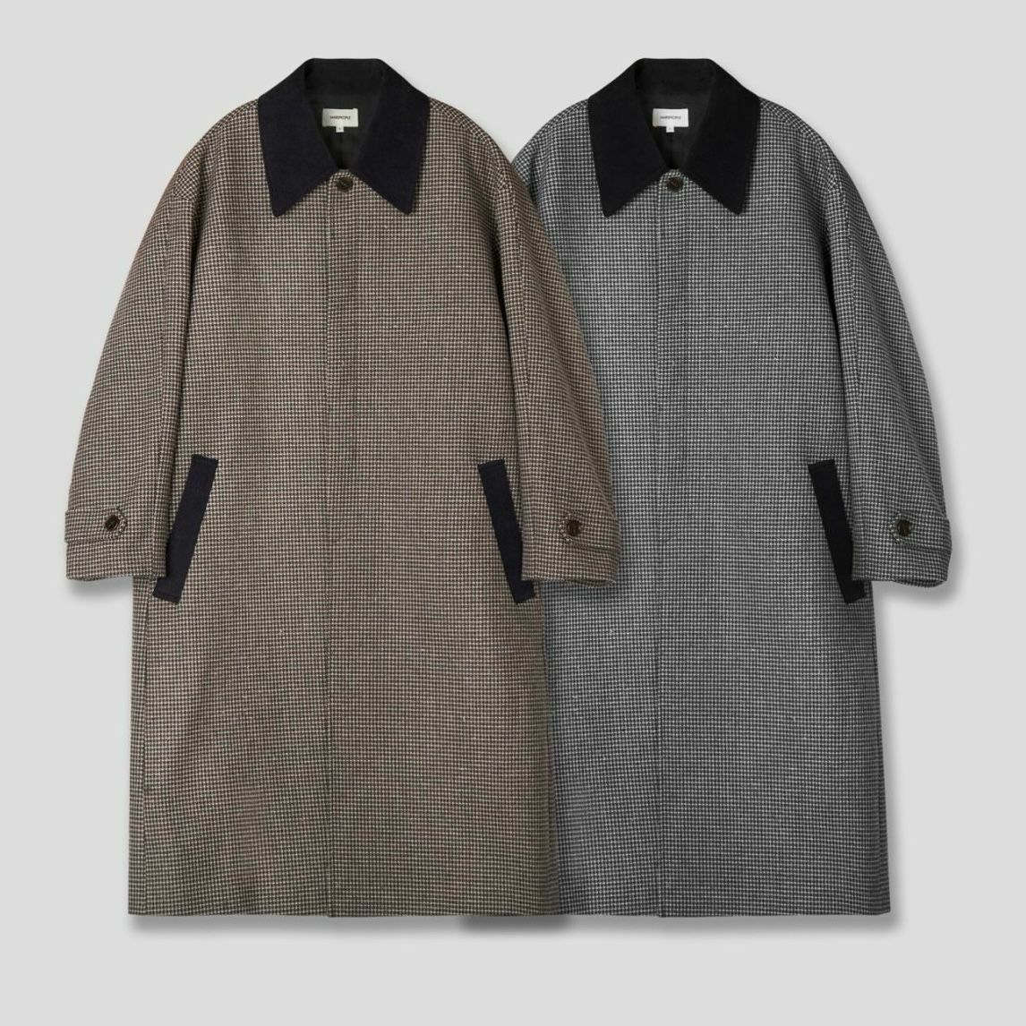 反領格仔長褸 MARSPEOPLE-009JK