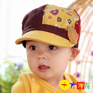 韓國兒童春秋拼色熊帽(黃)【十方】133724