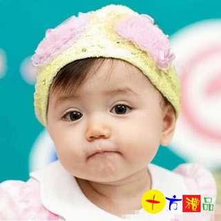  韓版新款蕾絲雙玫瑰花寶寶髮帶【十方】133723