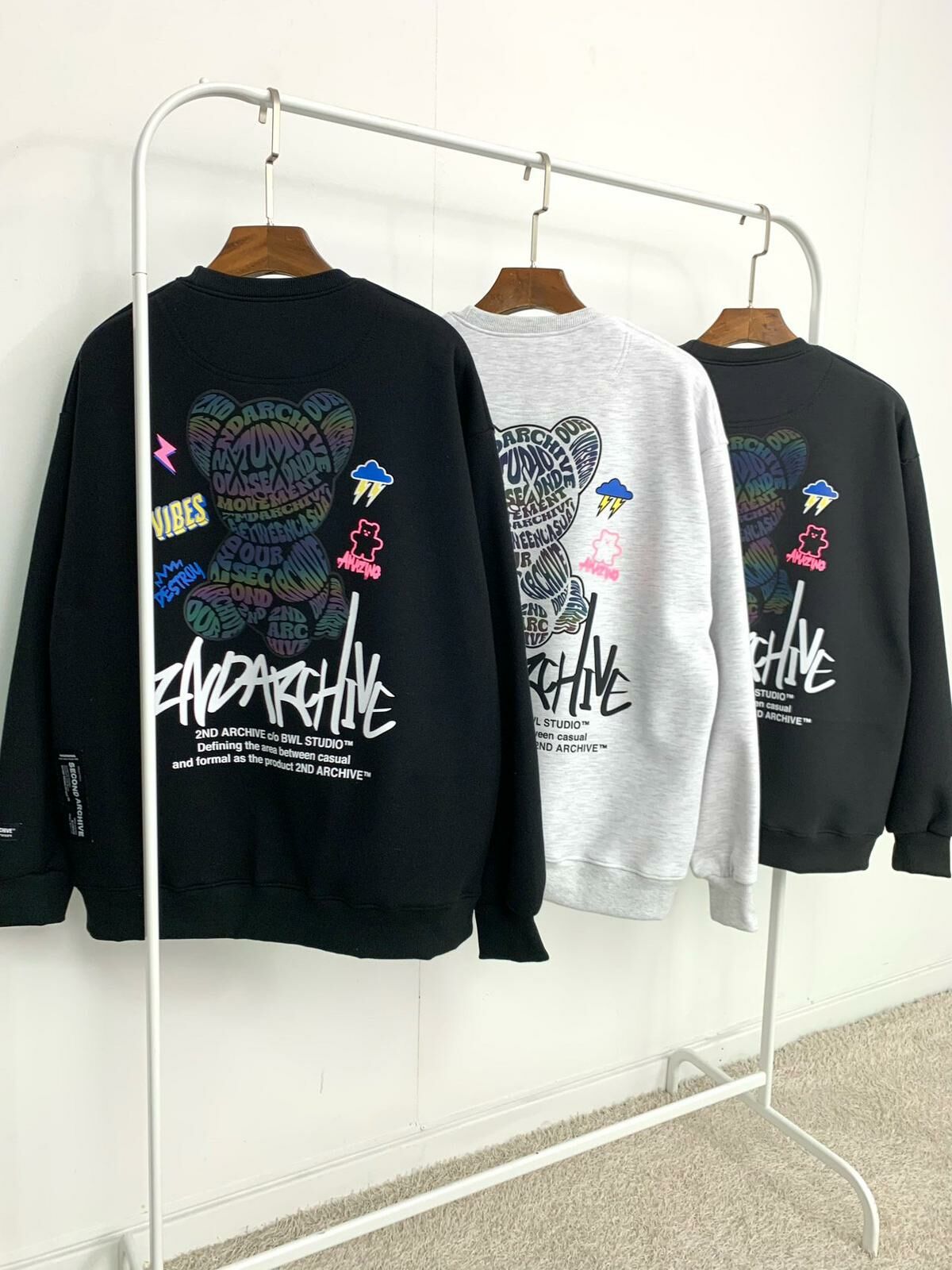 3M反光熊仔圖案衛衣(薄抓毛底) 2nd ARCHIVE-073T