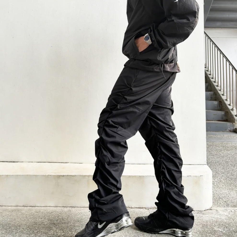 OPO皺摺彈性休閒褲