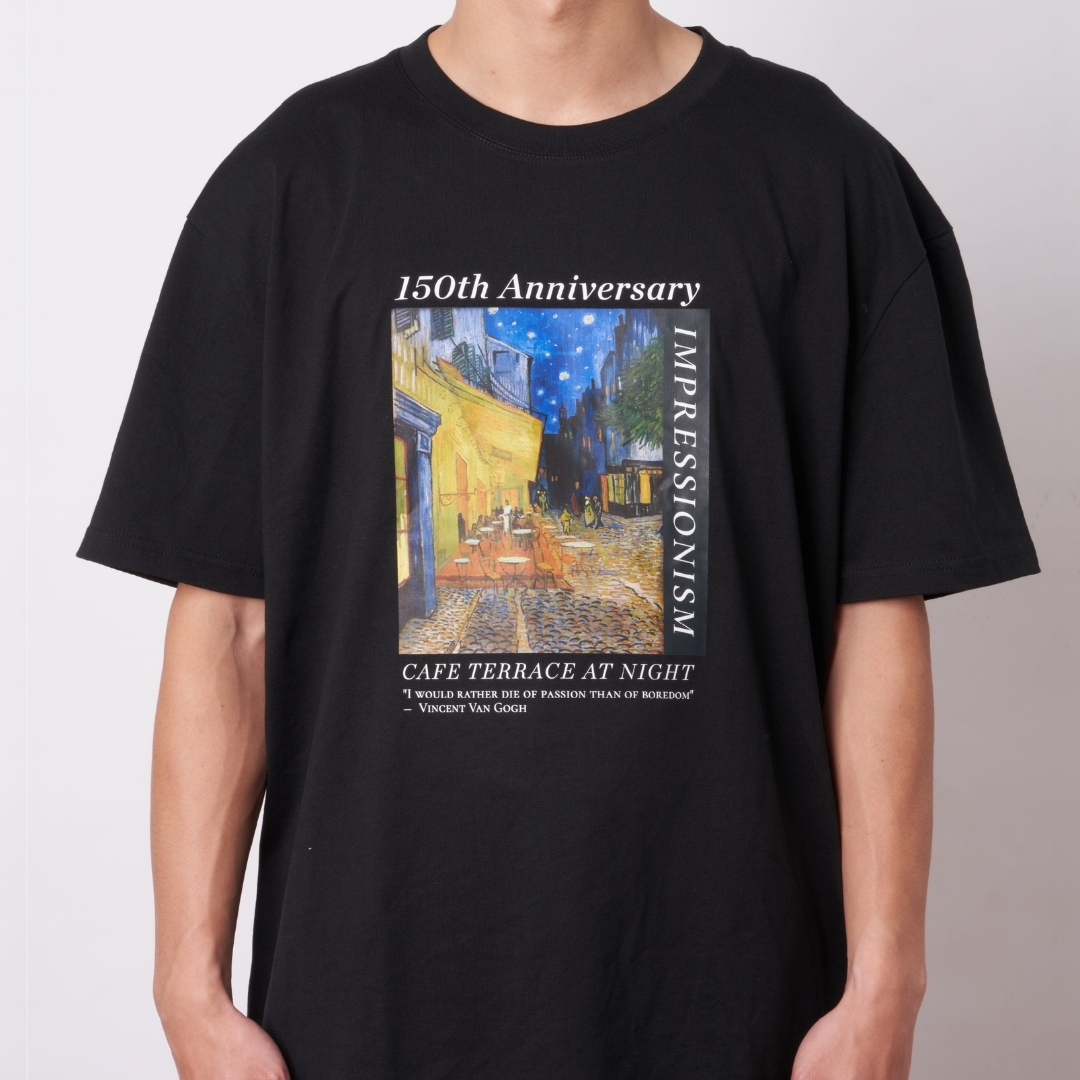 藝術T恤｜梵谷《夜晚露天咖啡座》黑