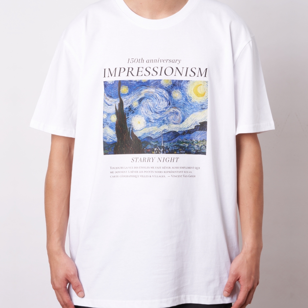 藝術T恤｜梵谷《星夜》(印象派150周年) 白