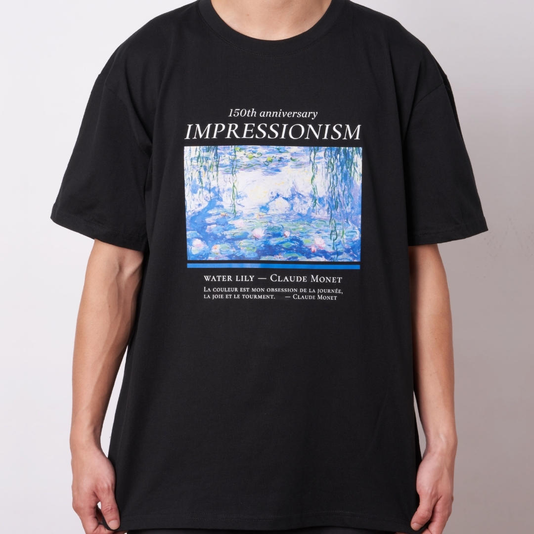 藝術T恤｜莫內《睡蓮和柳樹》(印象派150周年) 黑