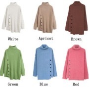 樂天熱賣慵懶排扣寬鬆針織毛衣