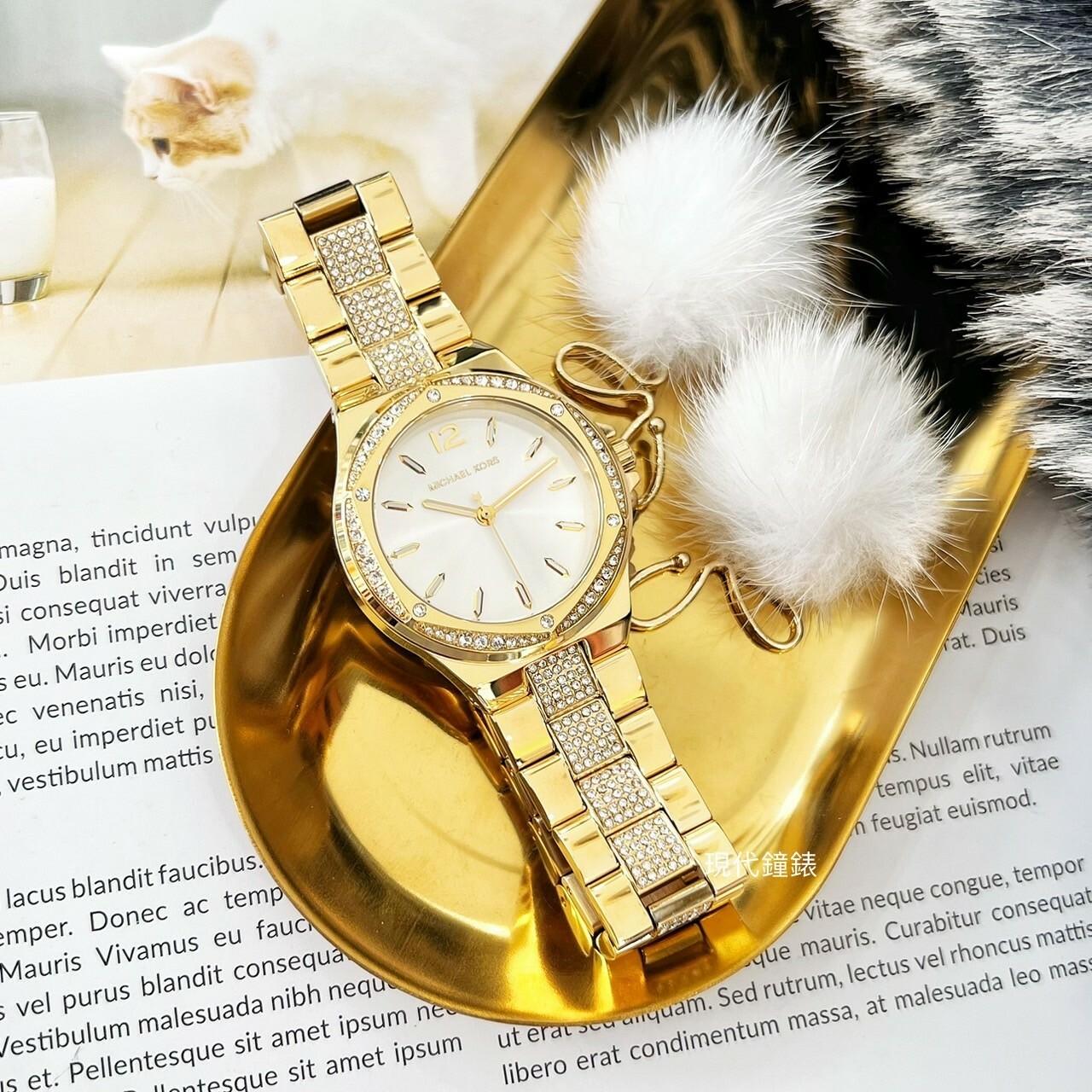 【MICHAEL KORS】Lennox 晶鑽六角風尚女錶 MK7361 37mm 現代鐘錶