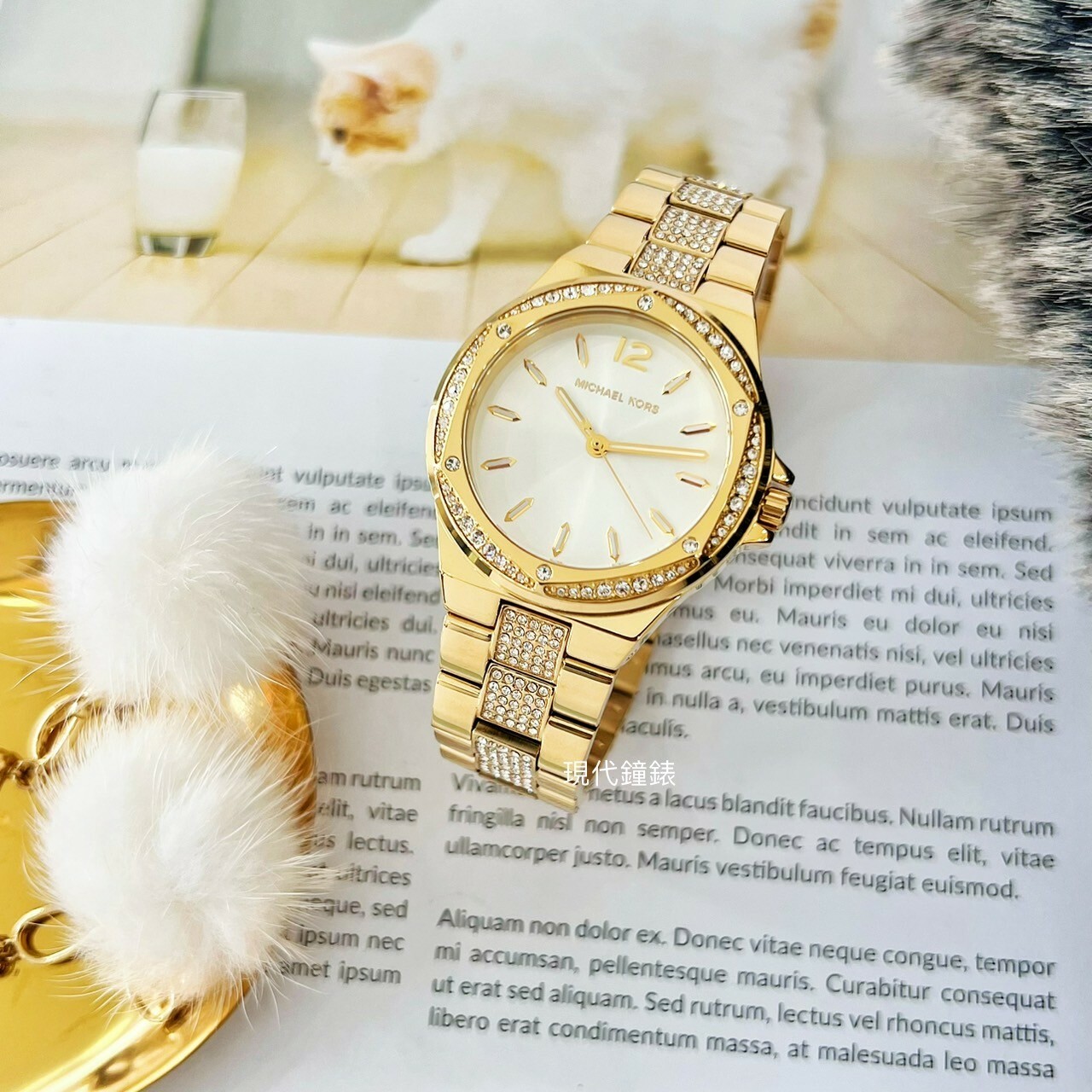 【MICHAEL KORS】Lennox 晶鑽六角風尚女錶 MK7361 37mm 現代鐘錶