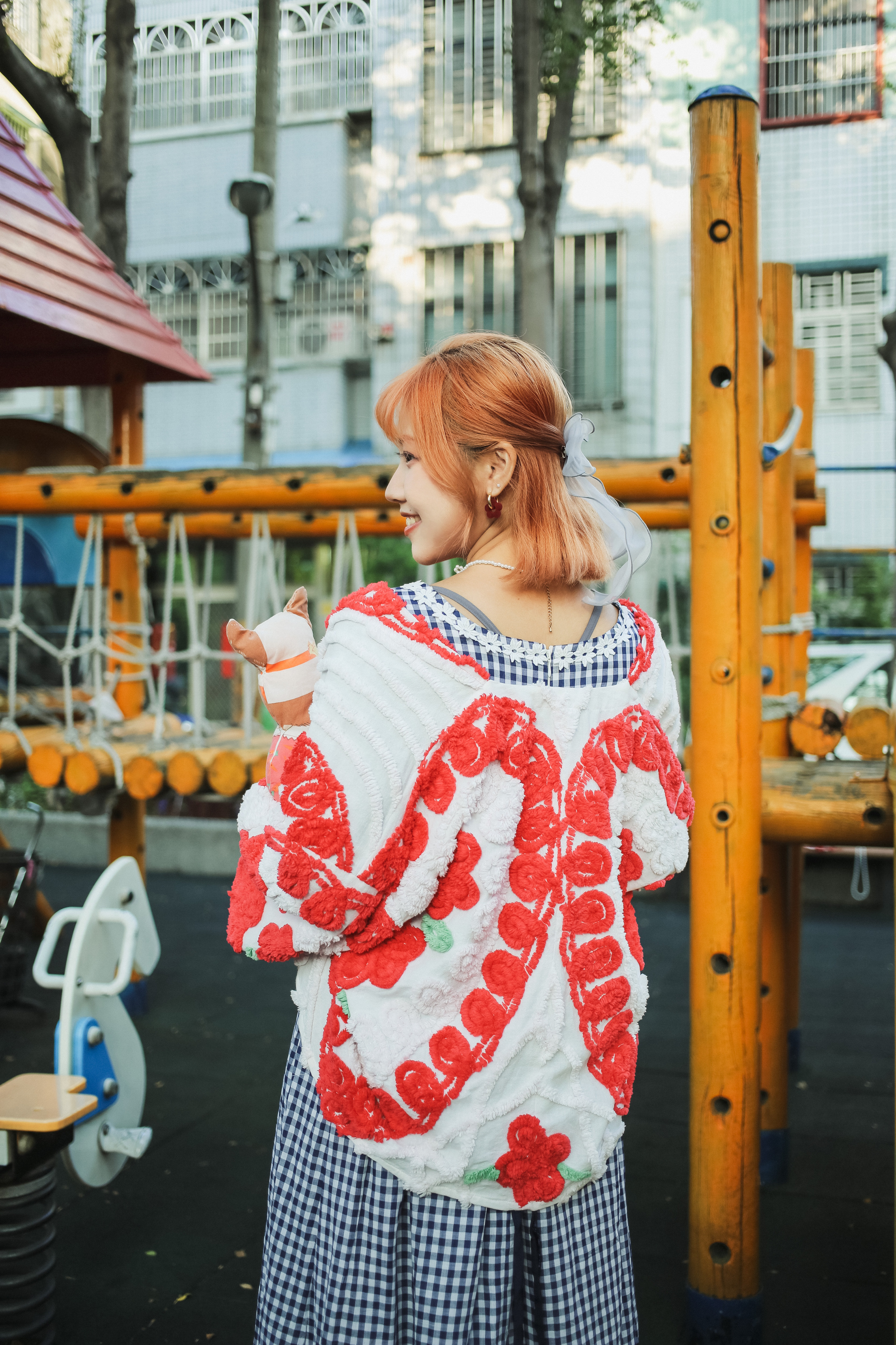 Vintage Jacket / 古著毛毛線條斗篷外套