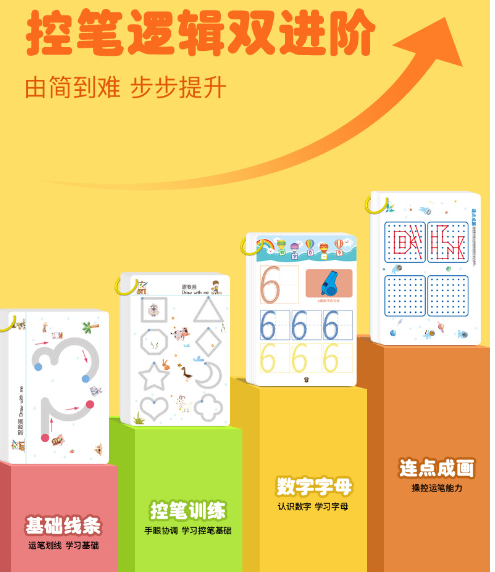 幼儿可擦写控笔训练卡 (4册）
