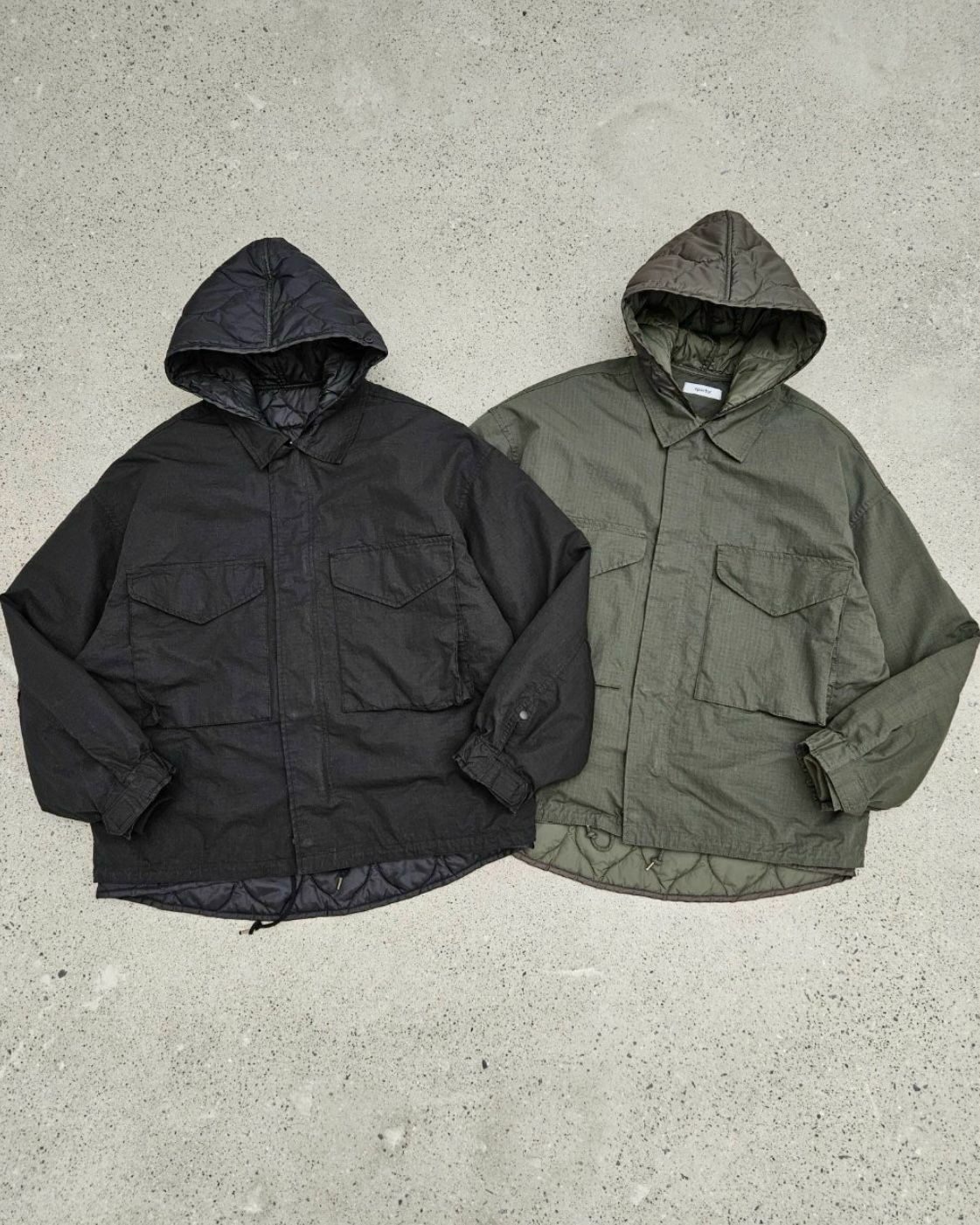 淨色雙層連帽拉鍊外套(薄夾棉) SPECTOR-040JK