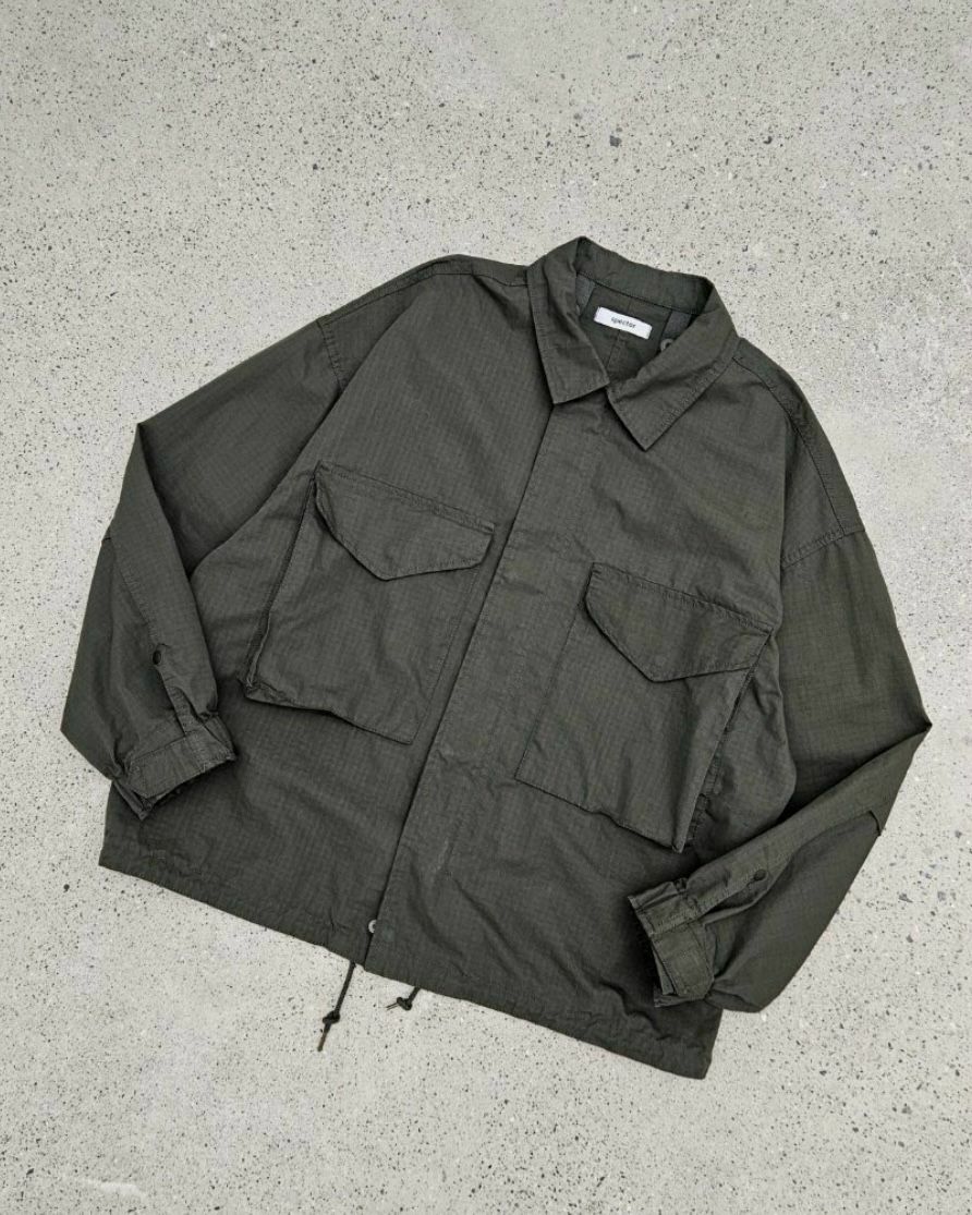 淨色雙層連帽拉鍊外套(薄夾棉) SPECTOR-040JK