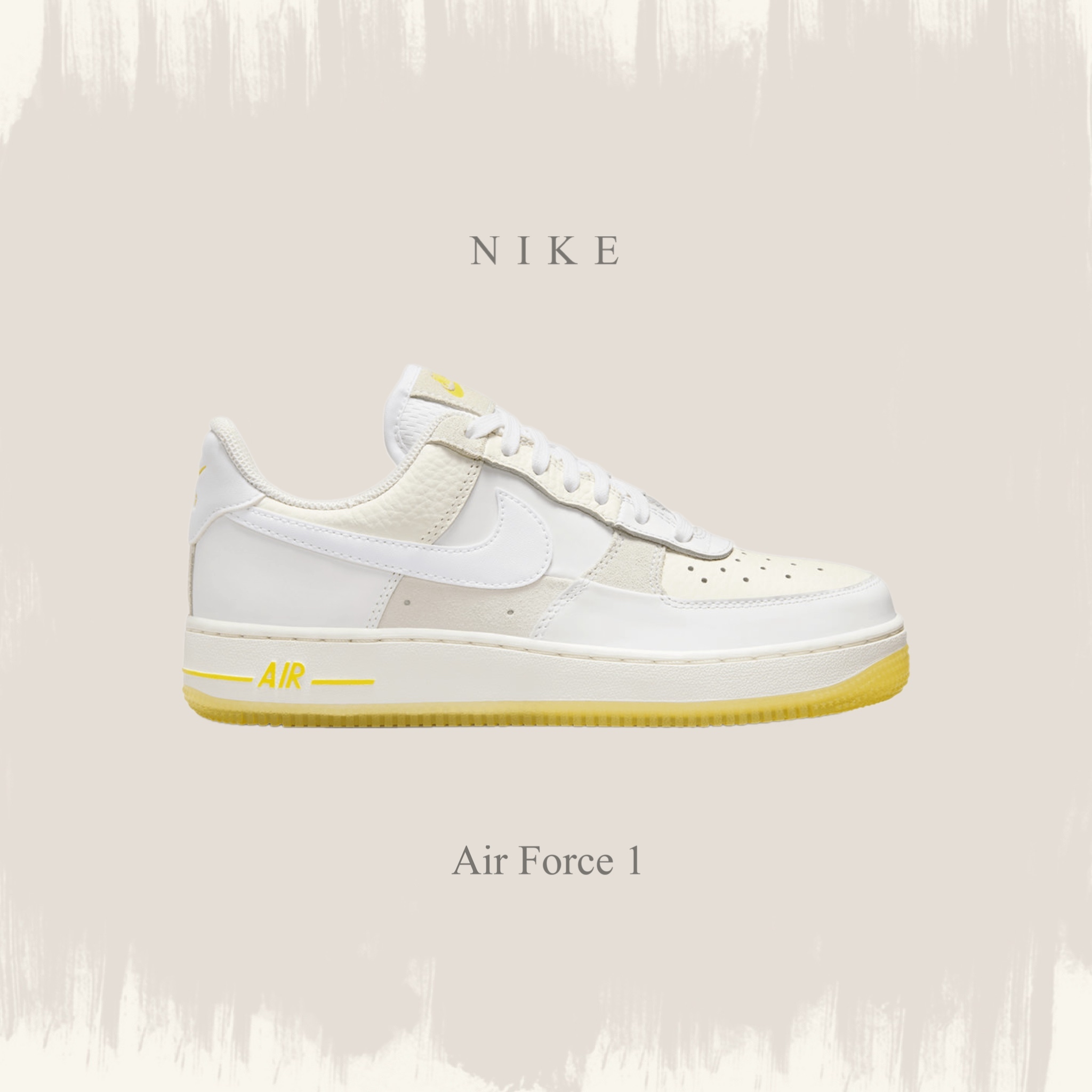 NIKE AIR FORCE 1 07 LOW 清新檸檬白米黃女鞋FQ0709100