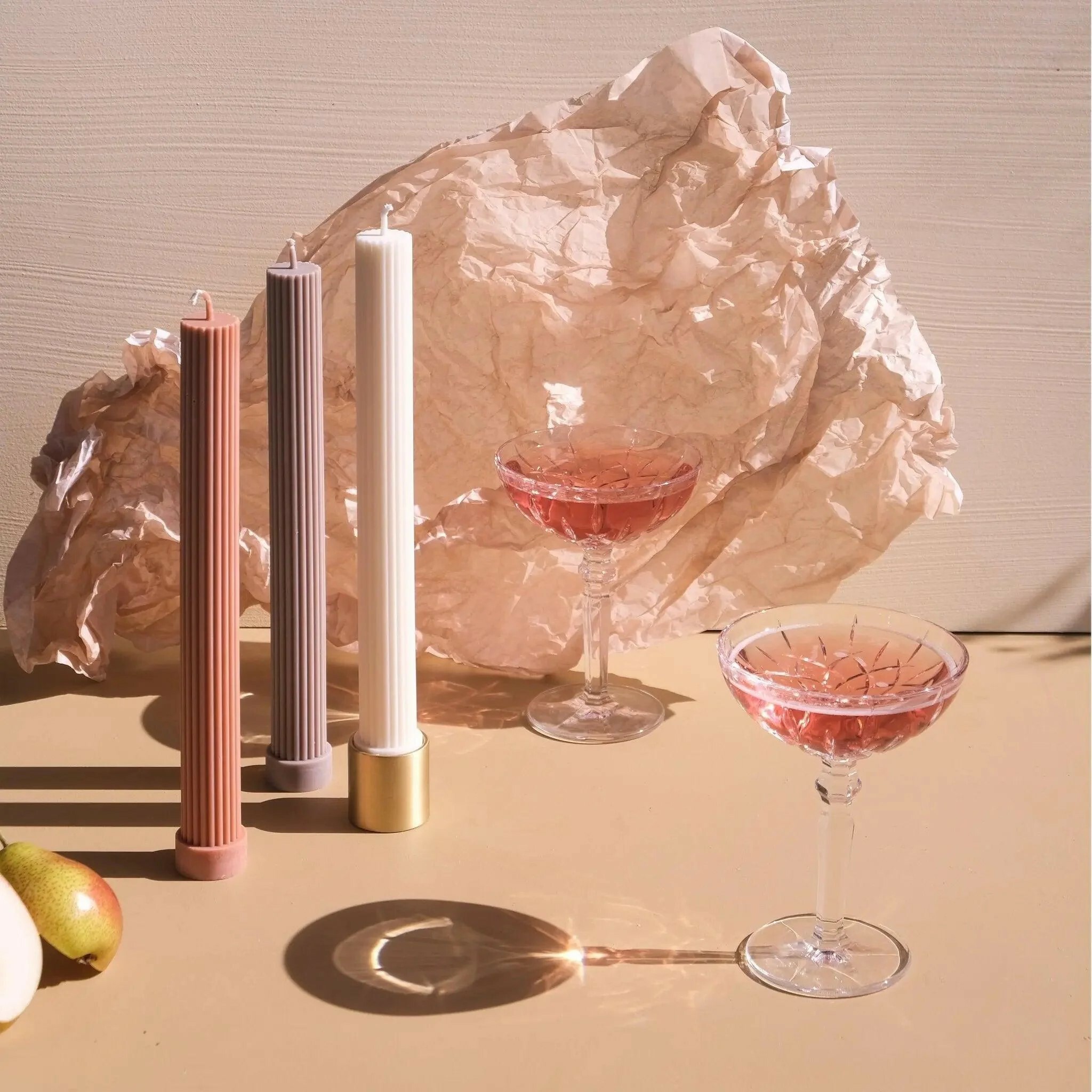 BLACK BLAZE 柱狀黃銅燭台