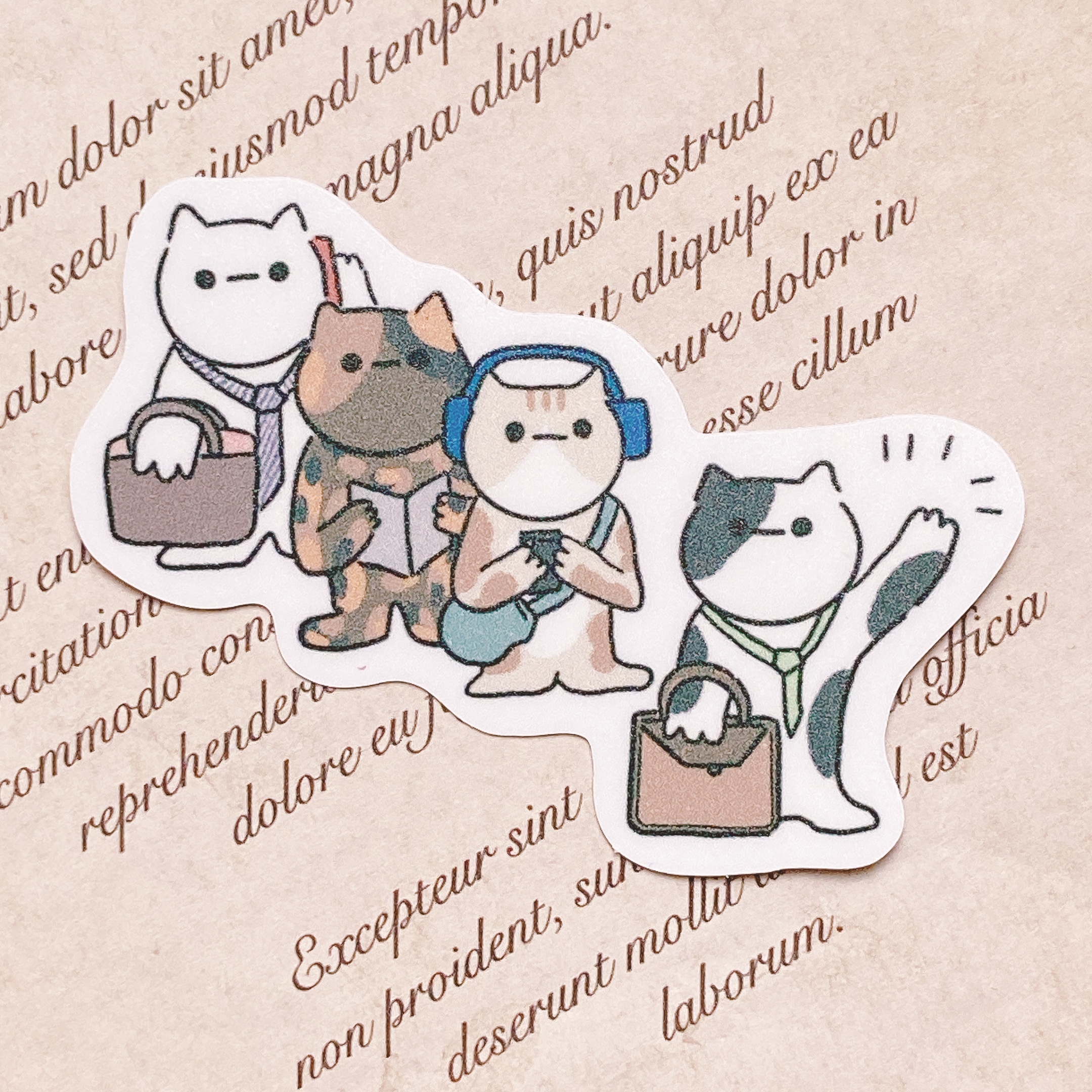 嗨賴 x LUMOS｜喵的 上班途中 防水貼紙