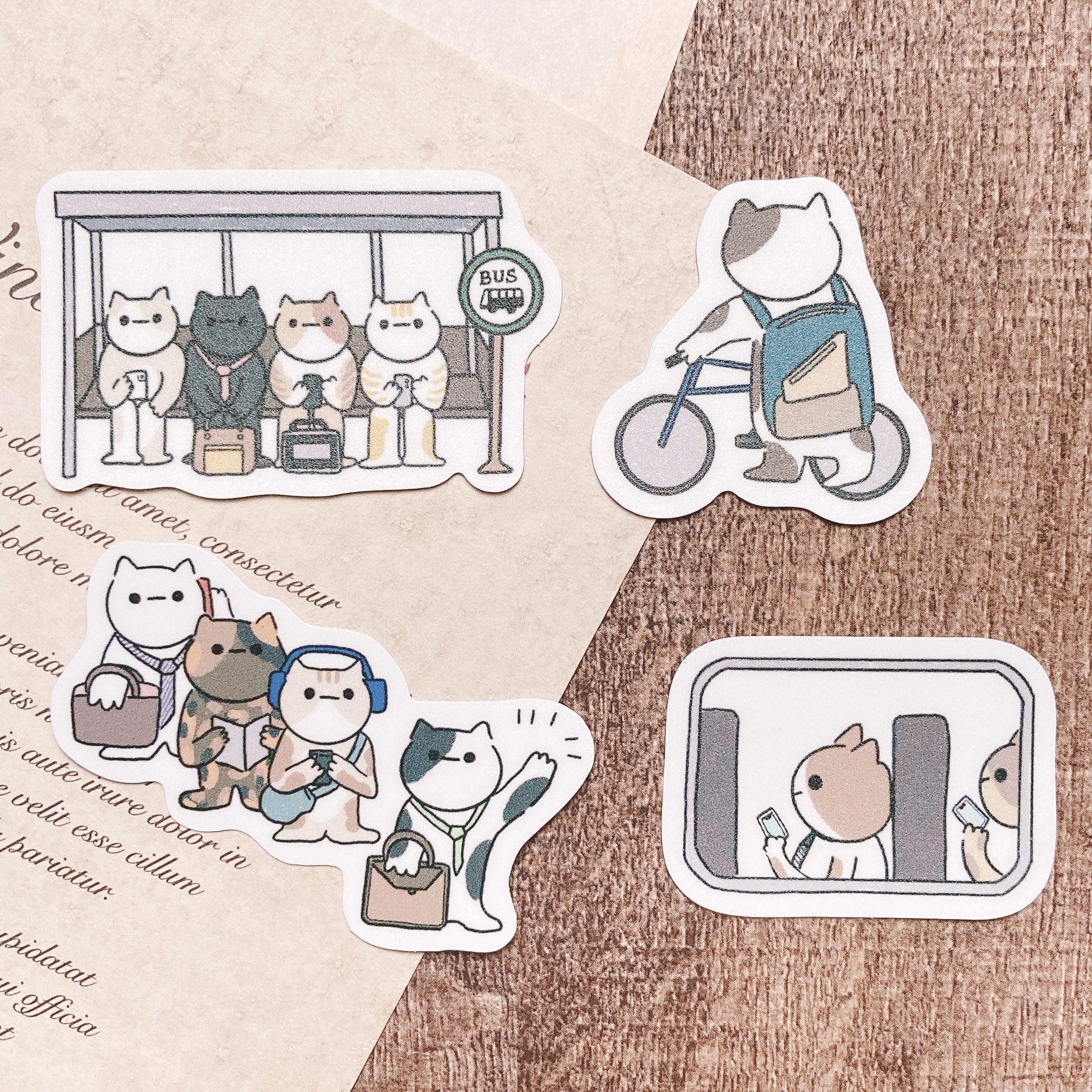 嗨賴 x LUMOS｜喵的 上班途中 防水貼紙