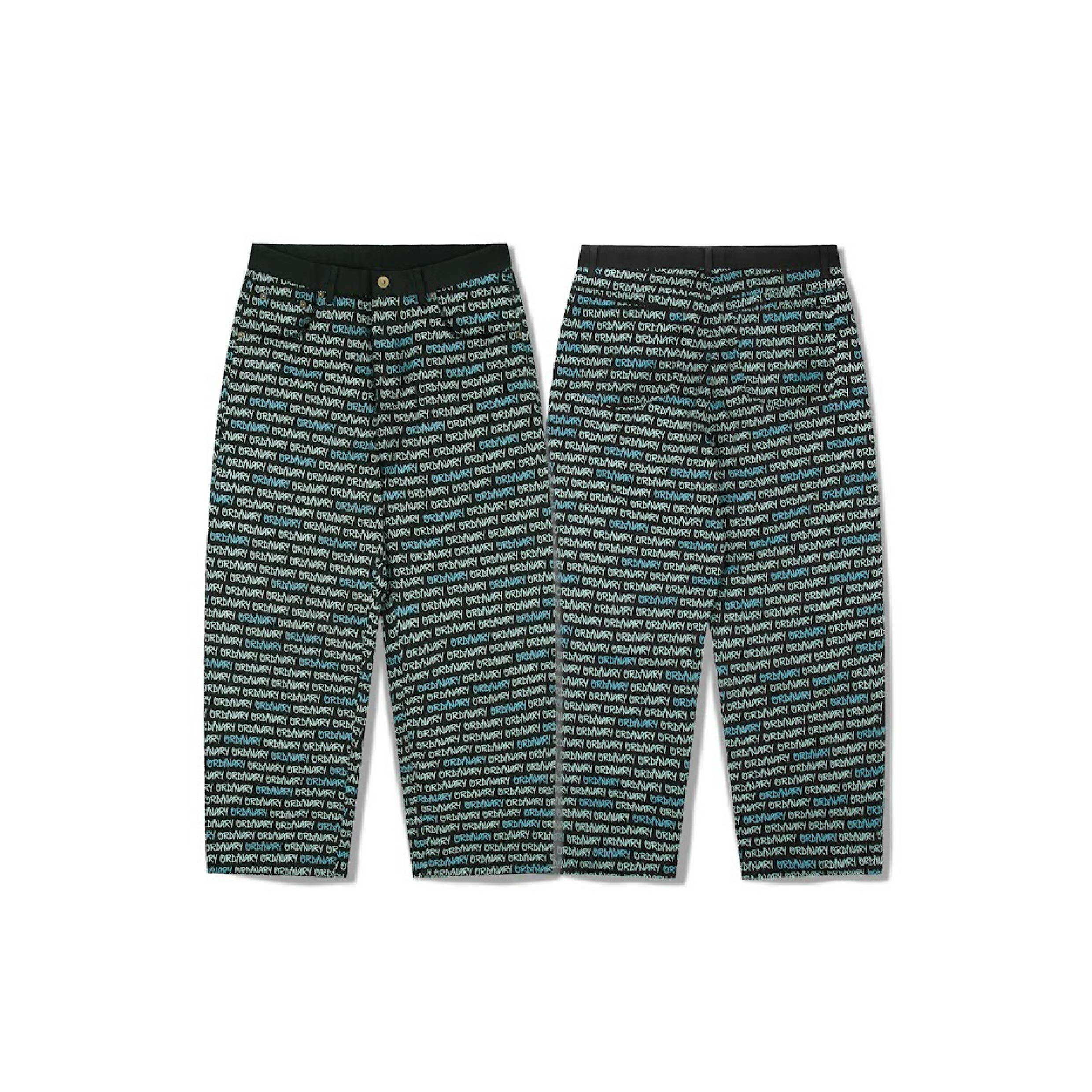 ORDINARY Denim Work Suit 斜紋 滿版小LOGO 工作褲