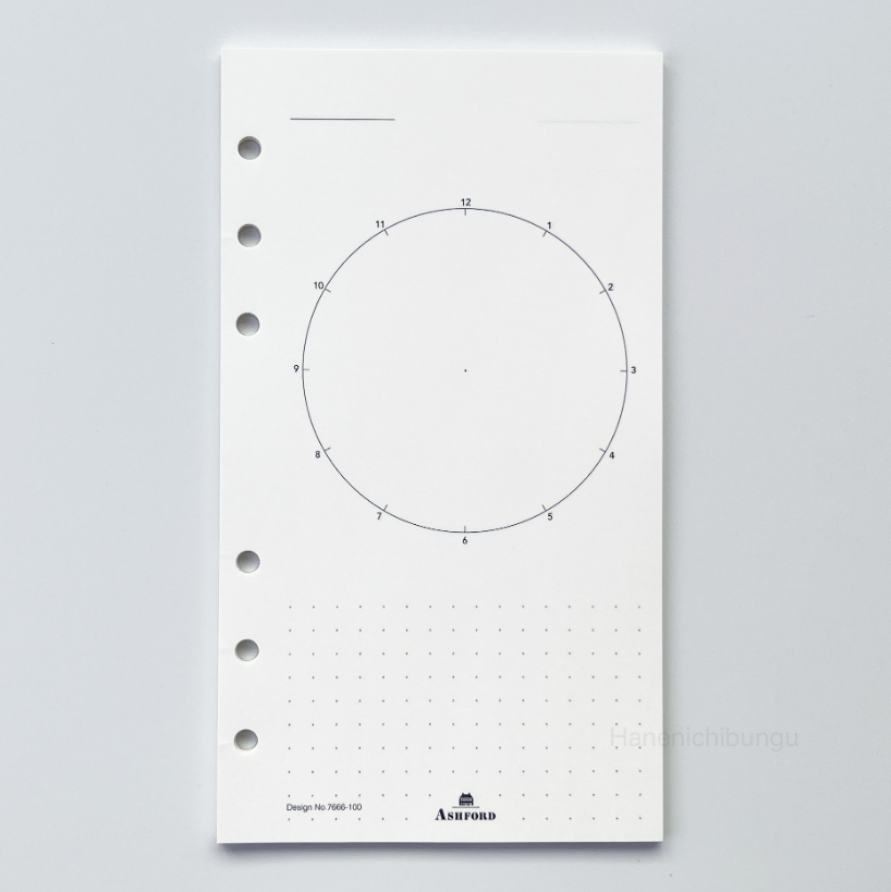 BIBLE 時鐘式日誌－無日期 補充內頁｜ASHFORD 日本