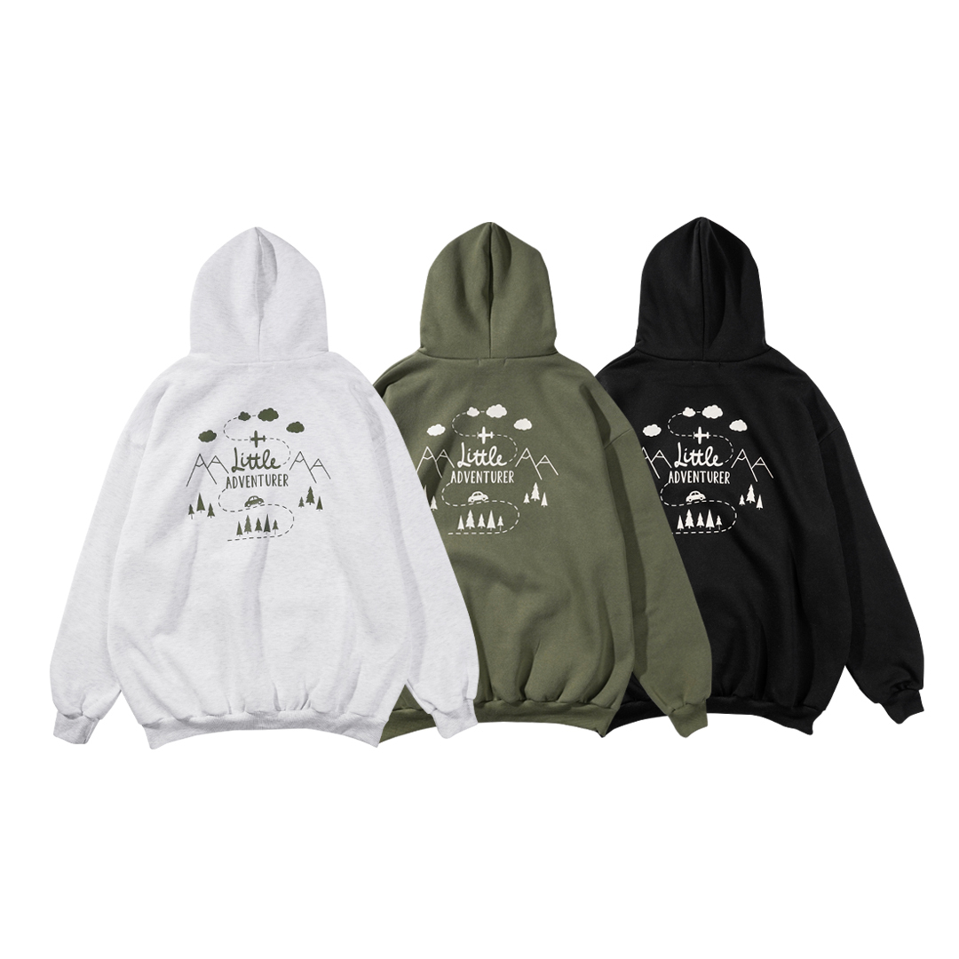 QIAO - 雲朵車車 手繪 內刷毛大學T