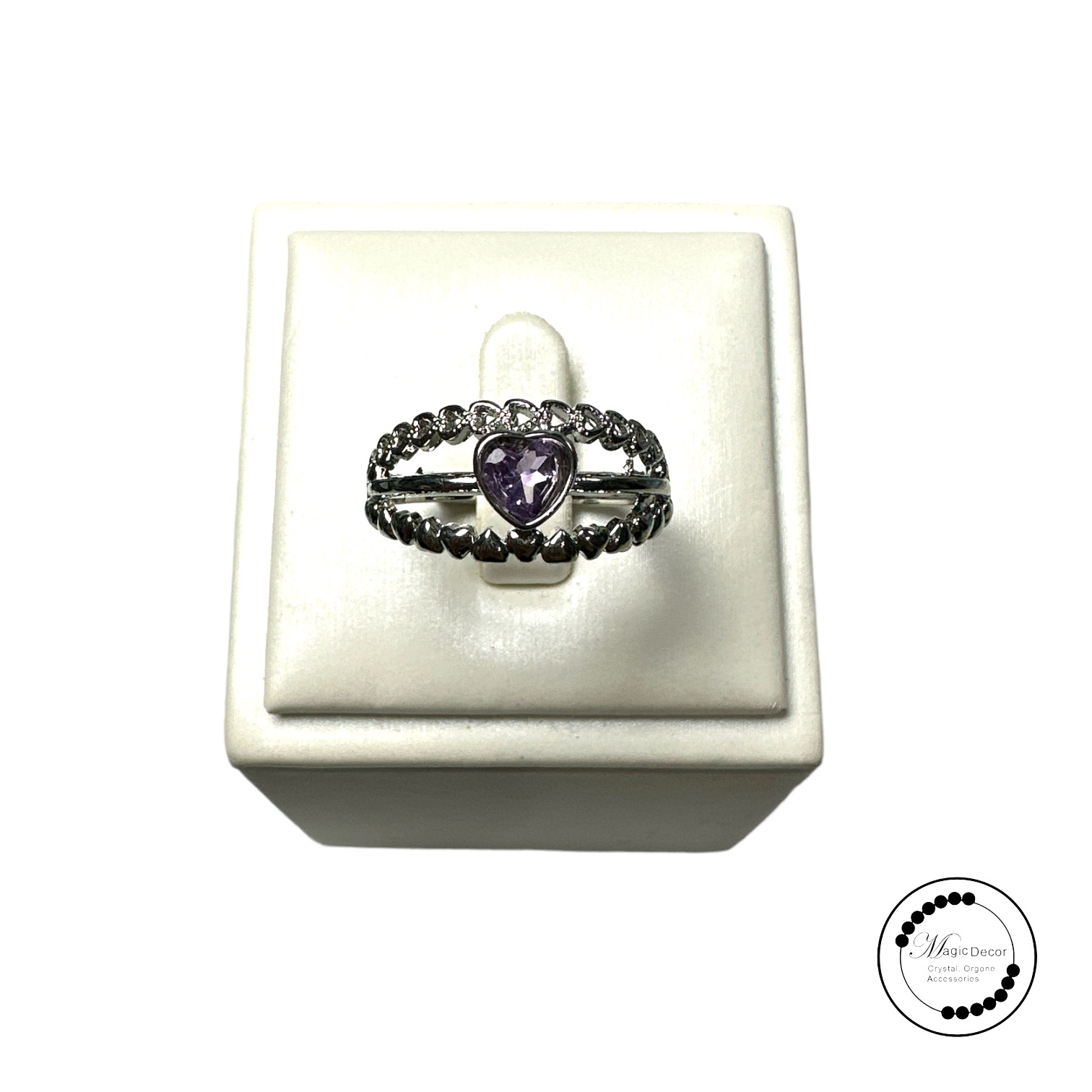 231202-c33 愛心紫水晶三層開口戒指