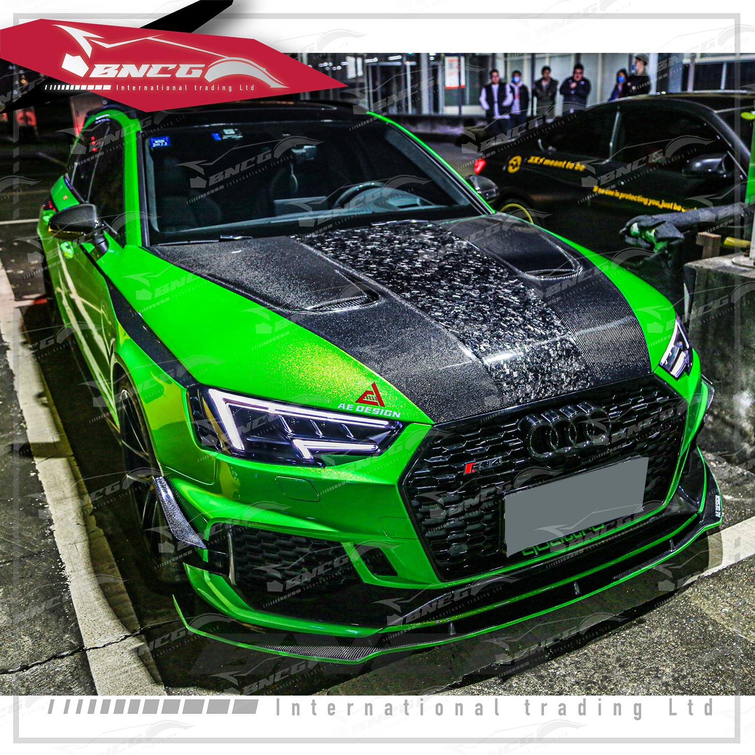 奧迪 Audi RS4 B9 B9.5 改裝 碳纖維 空力套件 AE款 前後下巴 風刀 頂翼 引擎蓋 中翼 葉子板