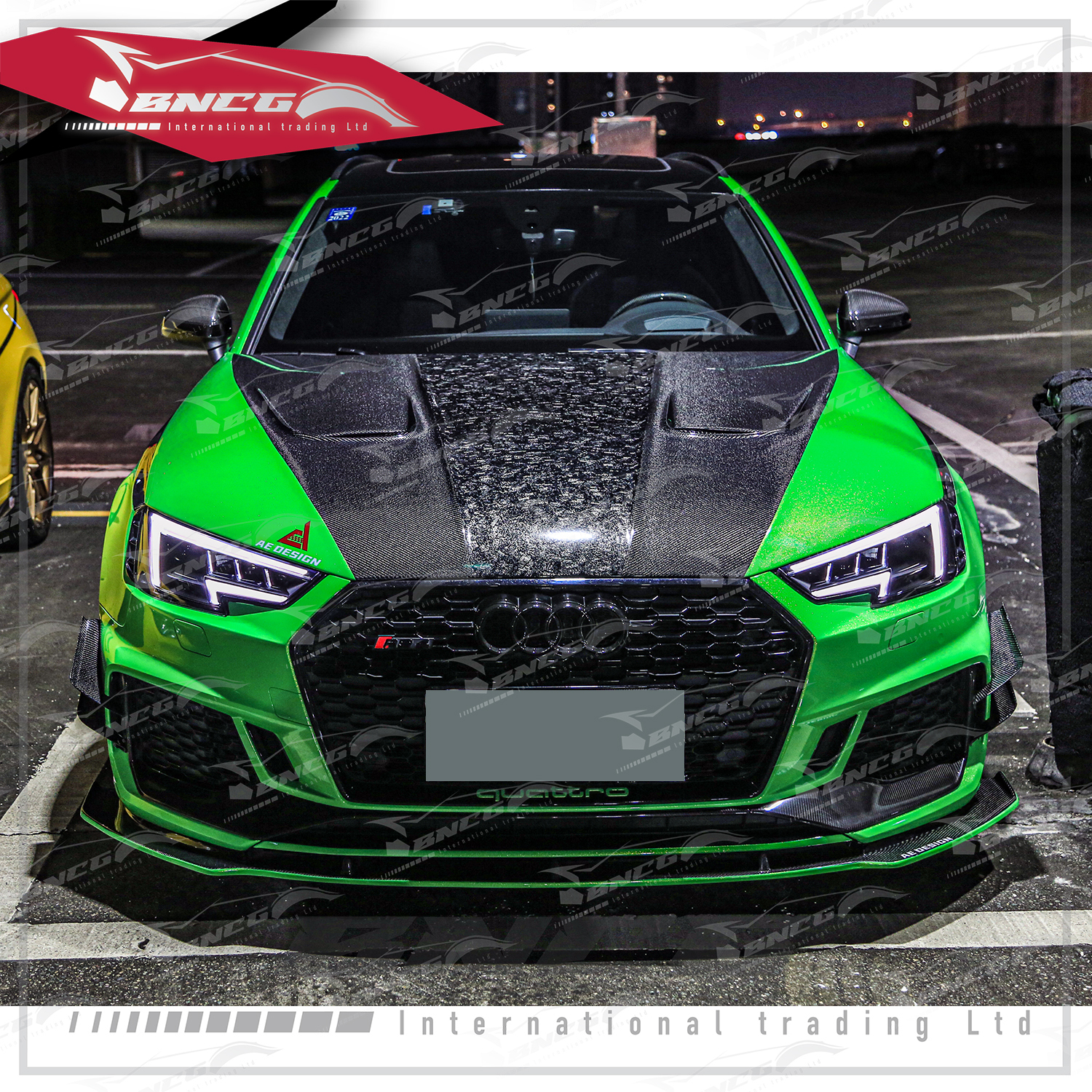 奧迪 Audi RS4 B9 B9.5 改裝 碳纖維 空力套件 AE款 前後下巴 風刀 頂翼 引擎蓋 中翼 葉子板