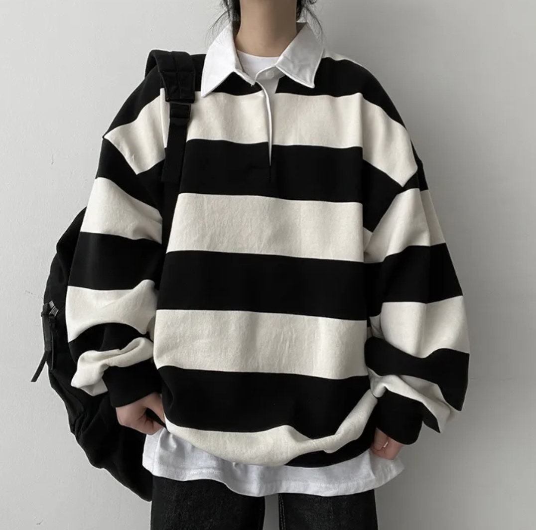 [UNISEX] Hi Stripe Polo Shirt