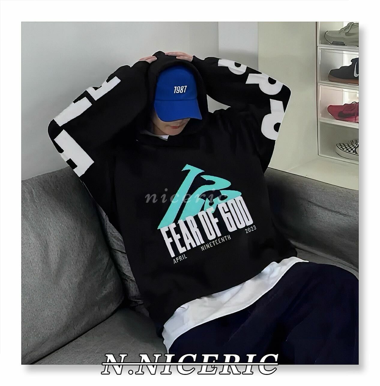 【NICE歐美日韓代購】𝑭𝑶𝑮 𝑭𝑬𝑨𝑹 𝑶𝑭 𝑮𝑶𝑫 𝑹𝑹𝑹123加州限定聯名小眾美式潮牌男女款秋冬加絨寬鬆連帽上衣 帽T