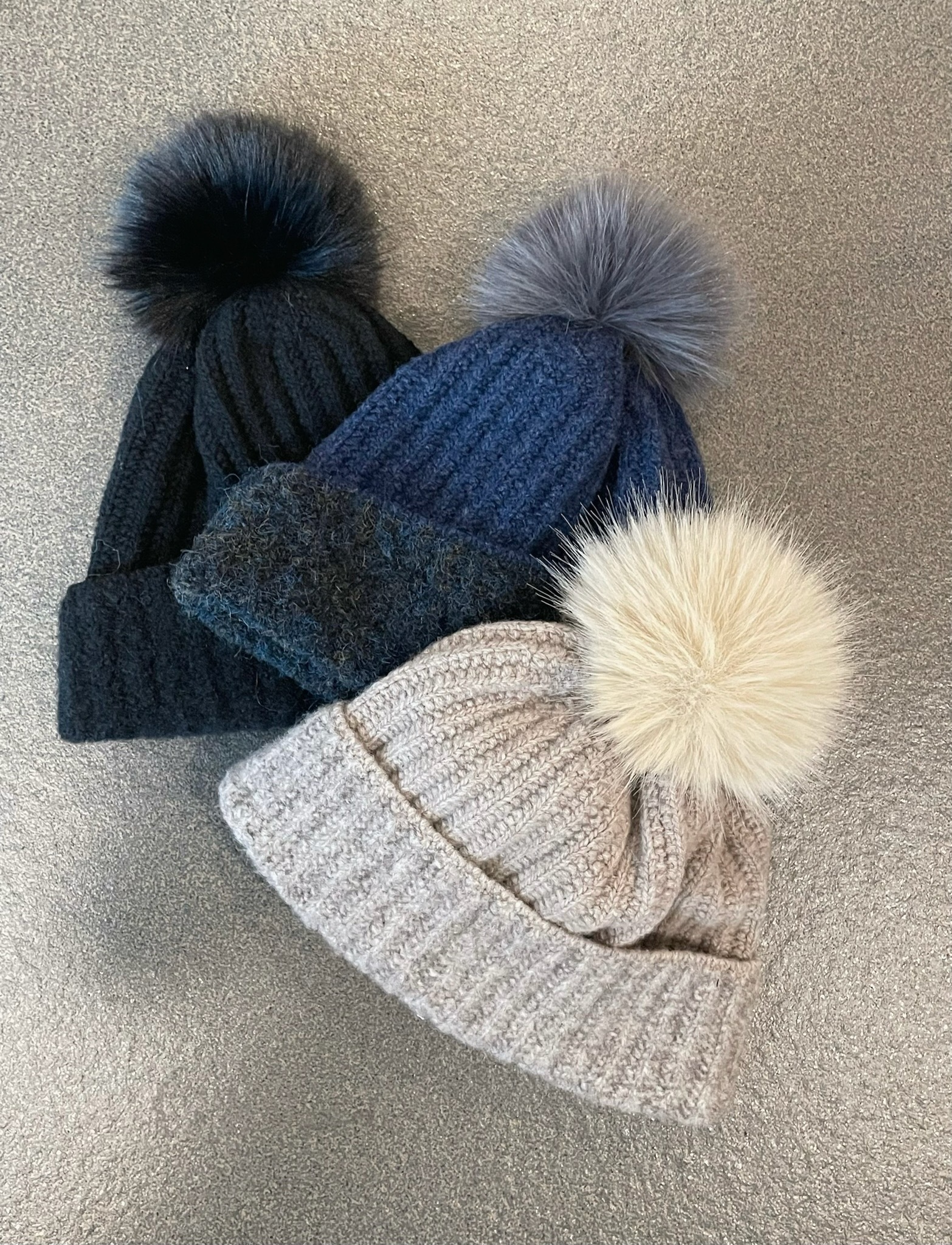 毛球織紋毛帽(混色)