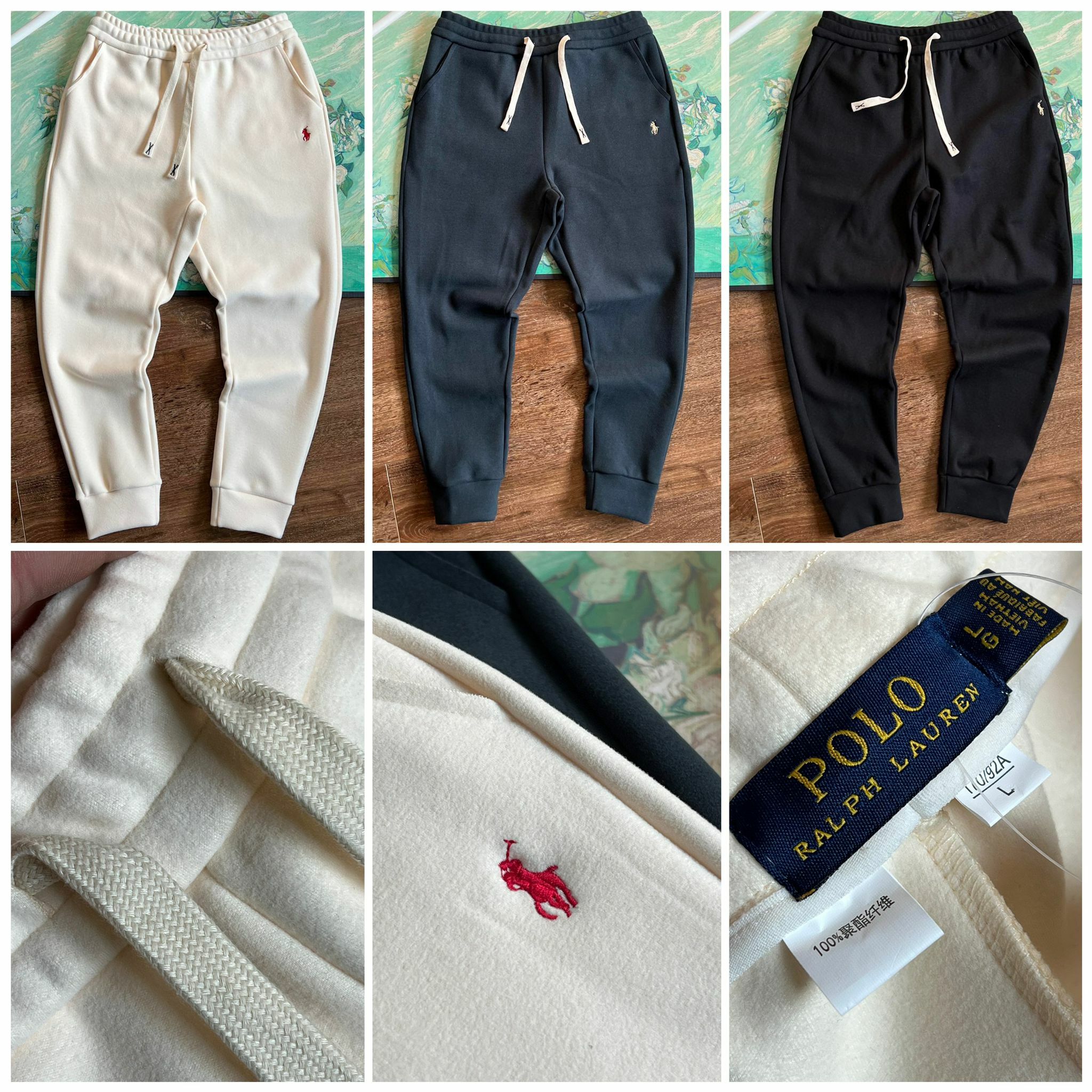 RL刺繡德絨衛褲🉑️男女情侶款-2301126