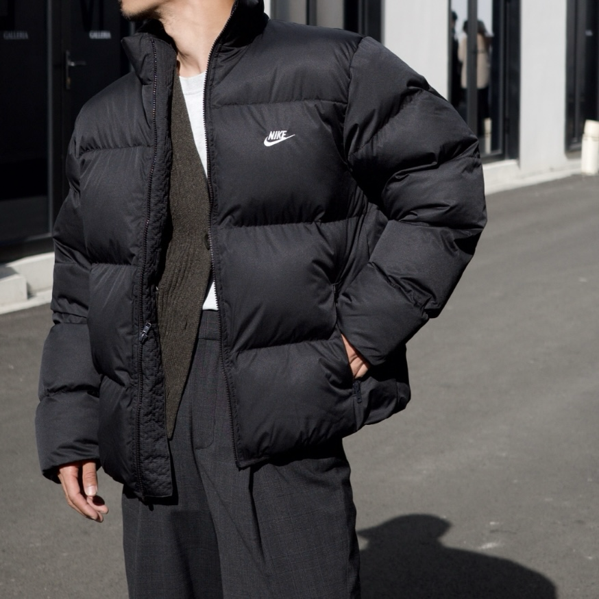 Nike 羽絨外套 黑/綠 2023冬季新款 防潑水 立領
