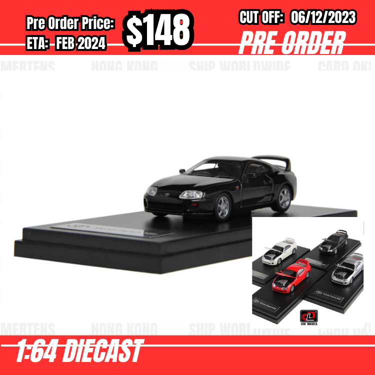 PO-$148 * LCD * 1:64 Toyota Supra A80 Black [OD03/12]