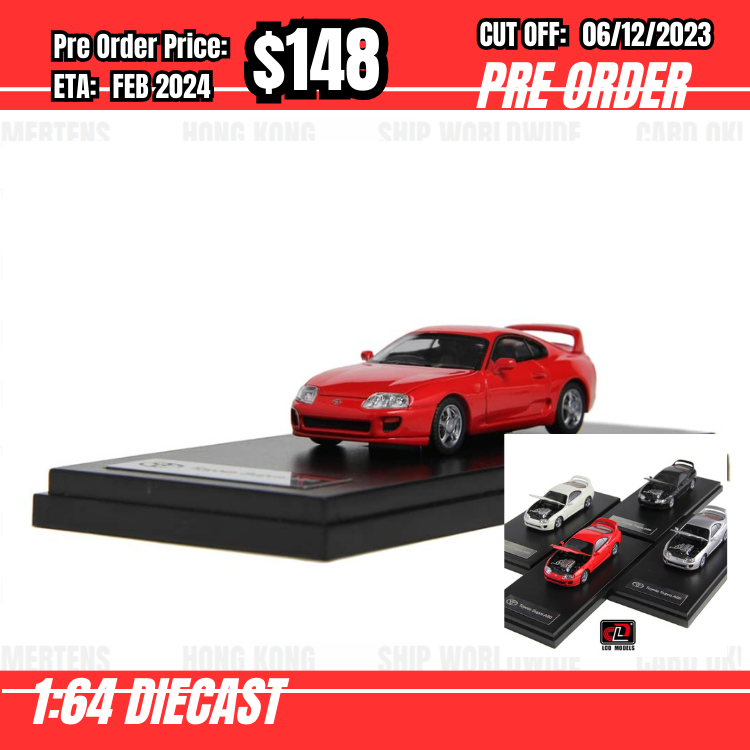 PO-$148 * LCD * 1:64 Toyota Supra A80 Red [OD03/12]