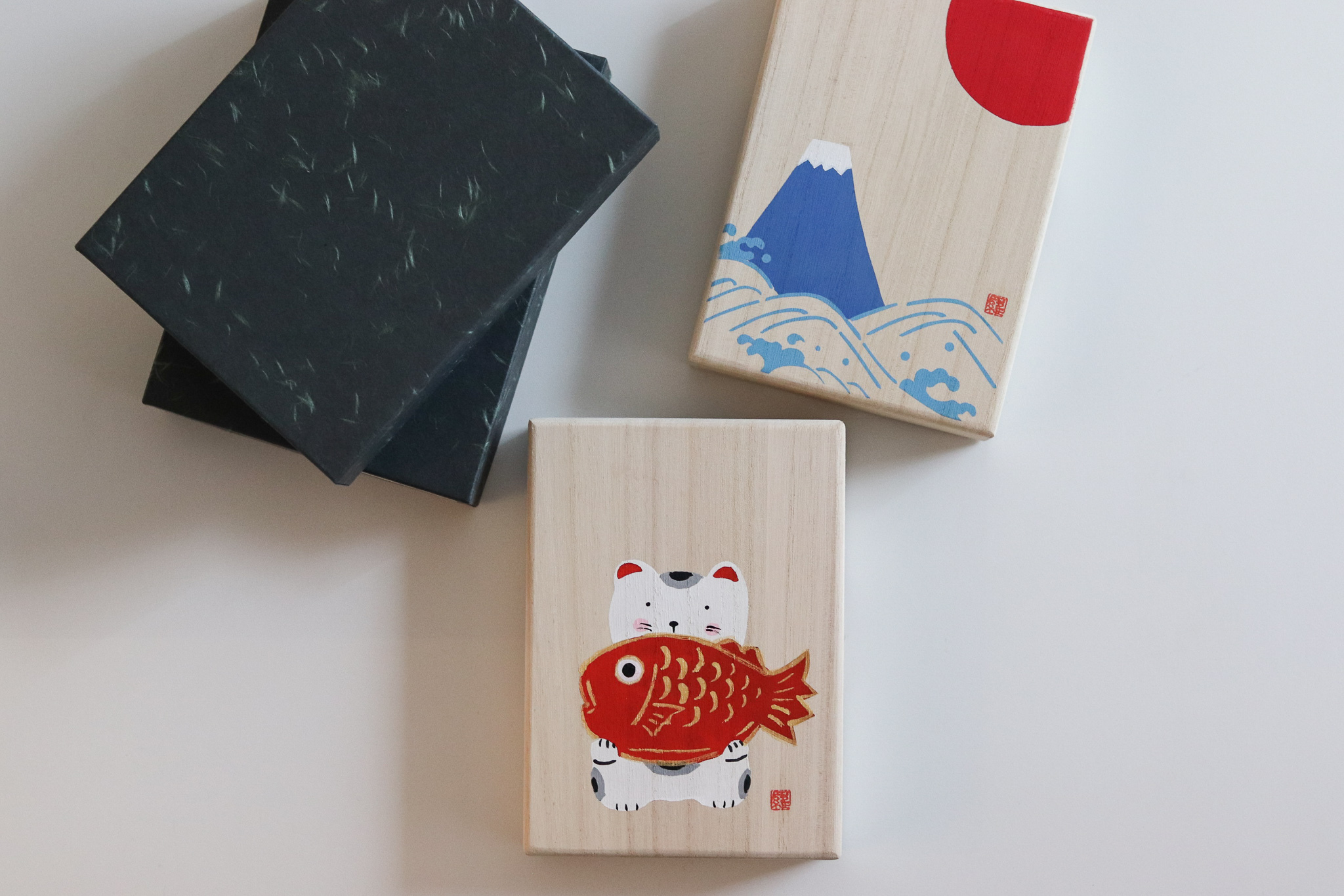 京友禅染 緣起物 桐木盒