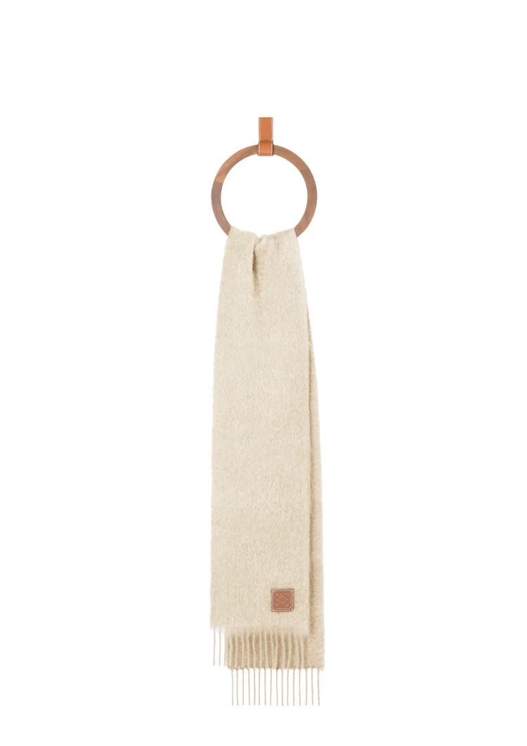 LOEWE新作【F655254X01 SCARF IN WOOL MOHAIR】 Scarf in mohair and wool Grey - LOEWE