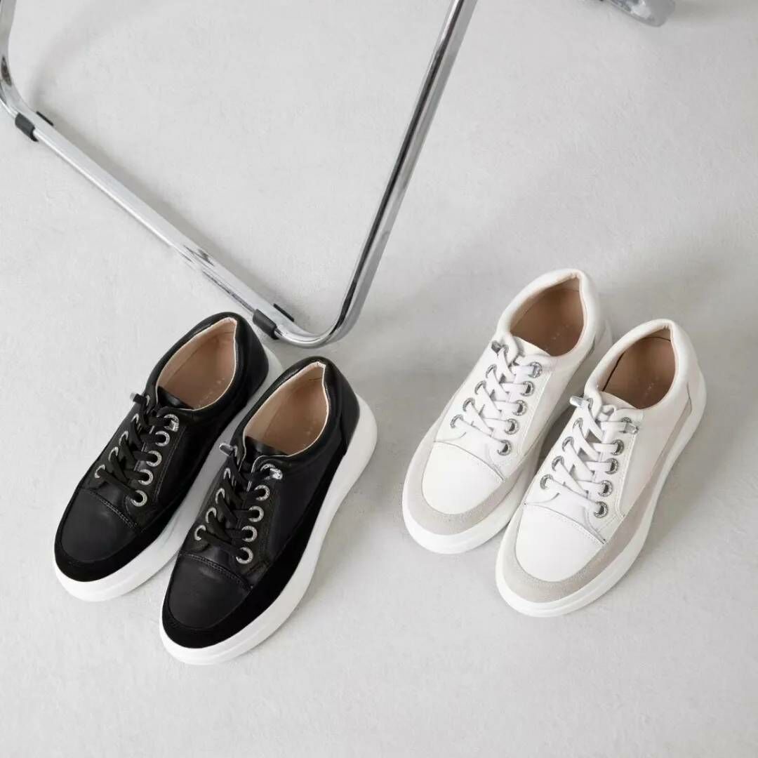 簡約拼接小牛皮懶人鞋