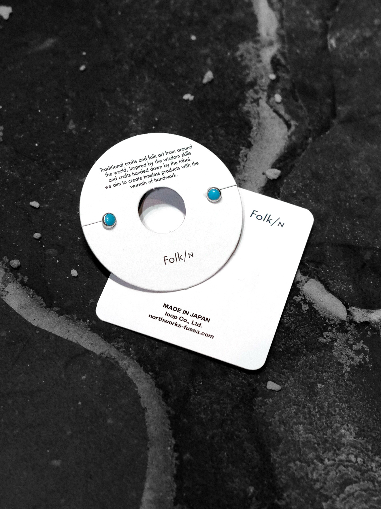 North Works Folk/N 圓松石耳環