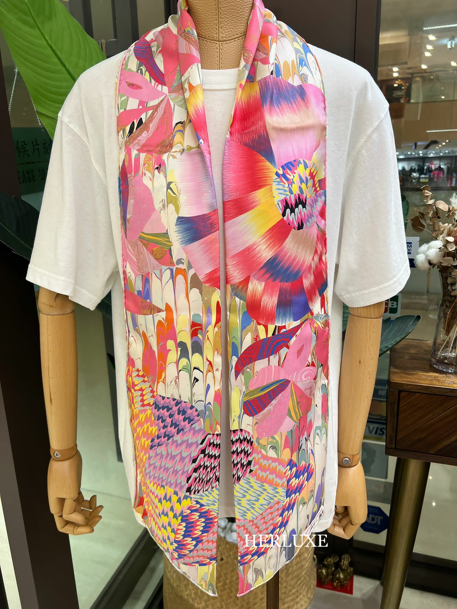 Marble silk muffler 20x160cm