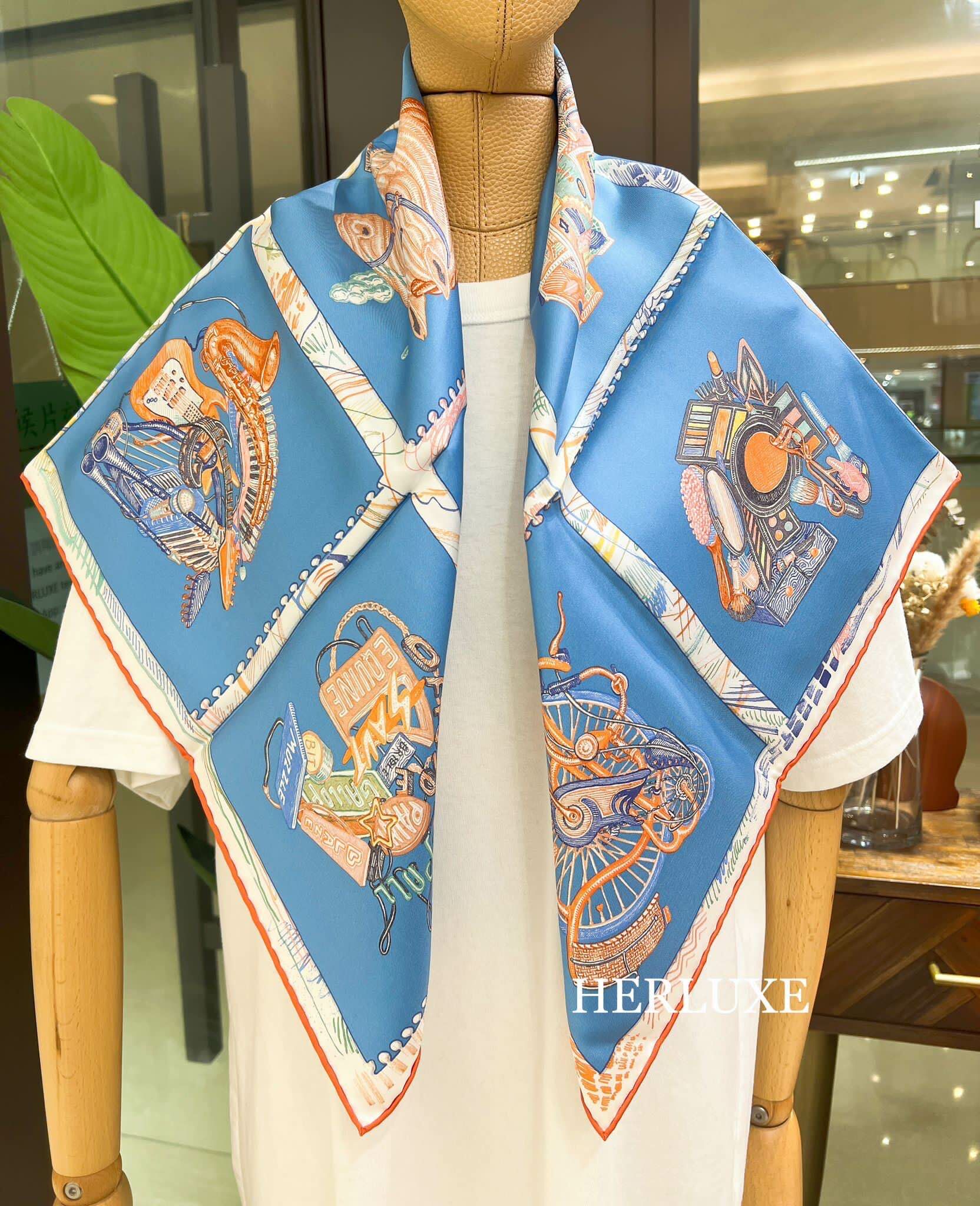 Scarf 100% soie 90 × 90cm