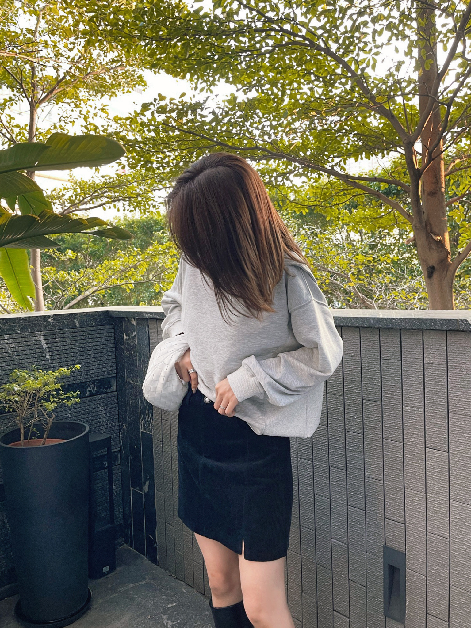 Corduroy Slit Hem Mini Skirt_SK2311L27