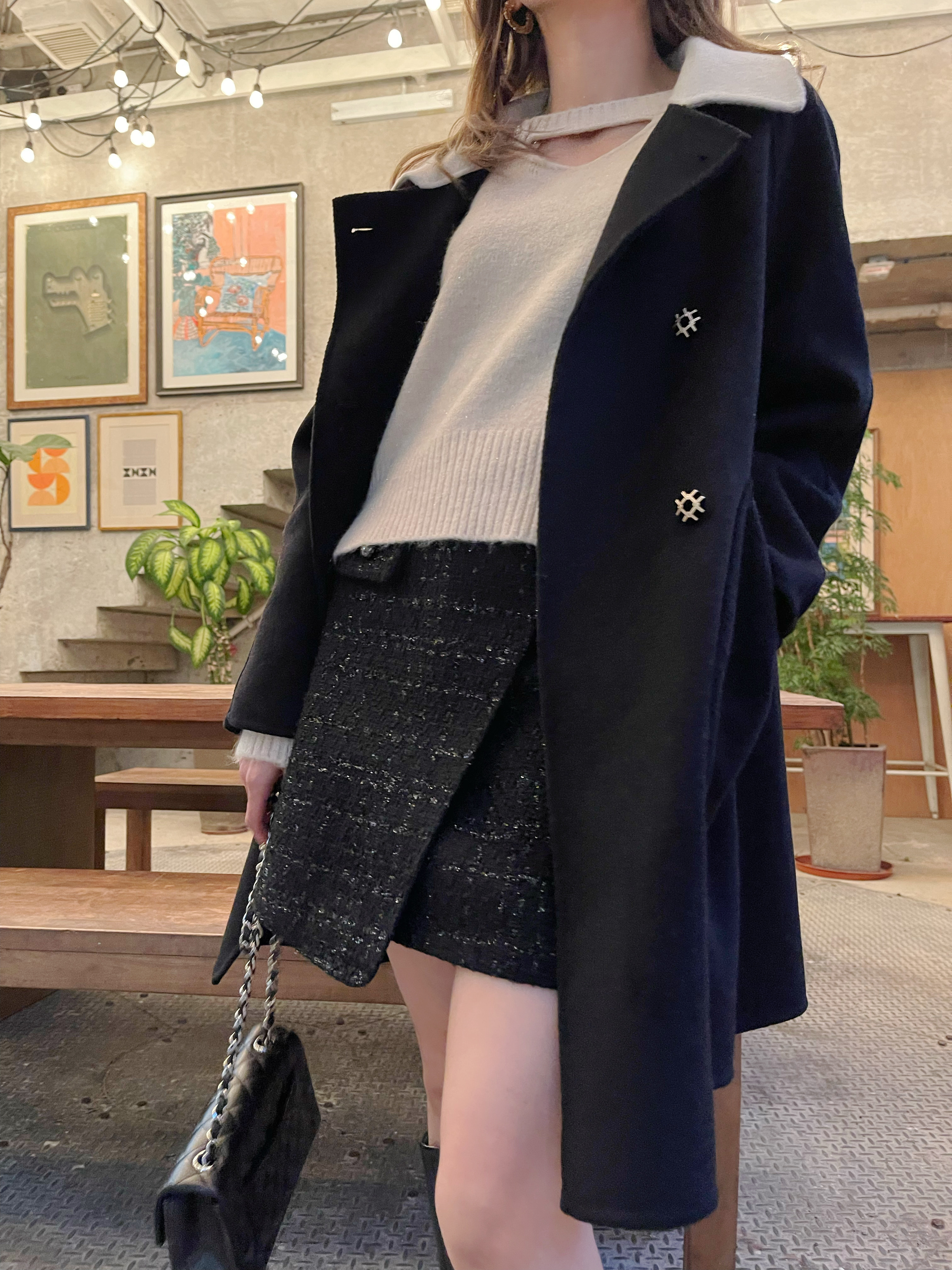 Glitter Tweed High Waist Mini Skirt_SK2212L22