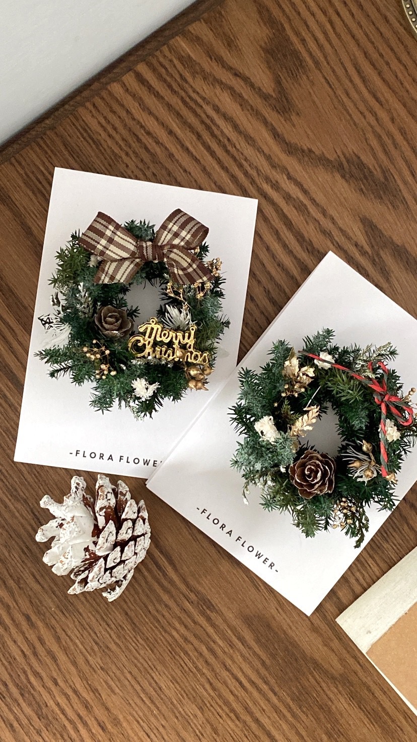 新品聖誕節卡片-聖誕花圈(可加購燈串)