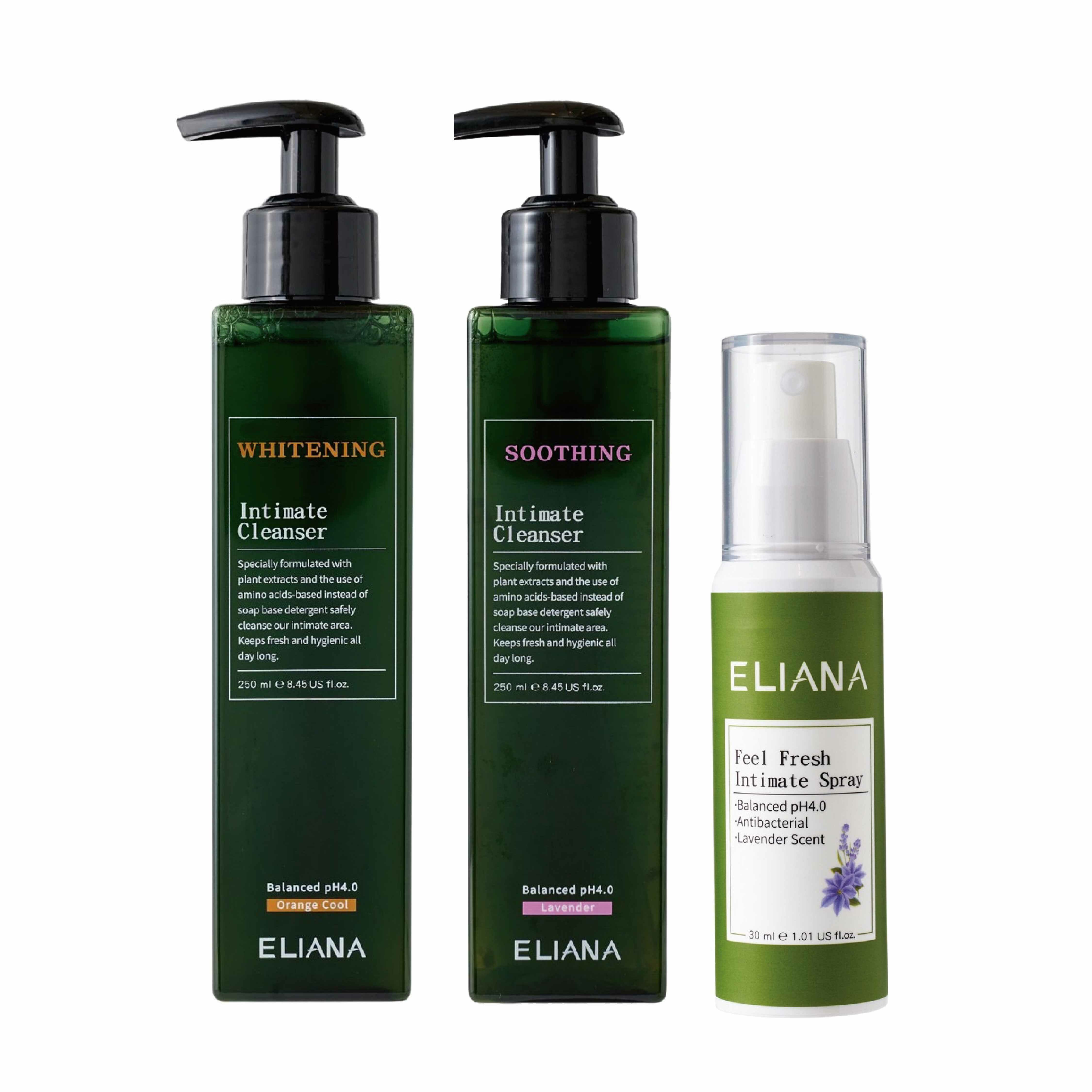 ELIANA莉安娜 私密潔淨露250mlx2(香味任選)+私密噴霧30mlx1(香味任選)