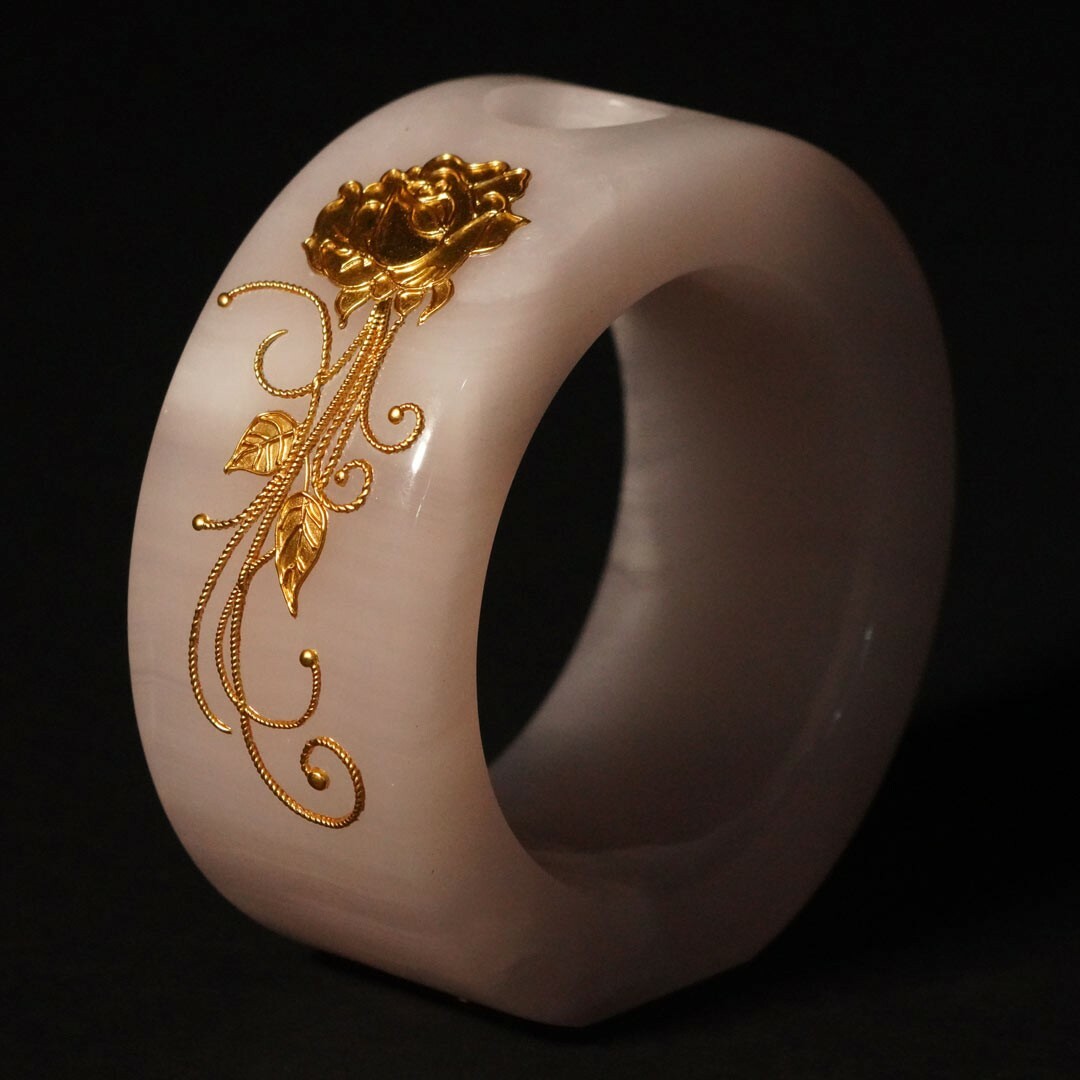 居家開運、佛教界交流伴手禮、收藏自用 │漆線雕 │玉石花器 A款