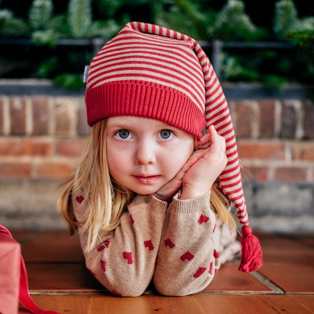 〖 Hust & Claire 〗紅色金條紋聖誕帽