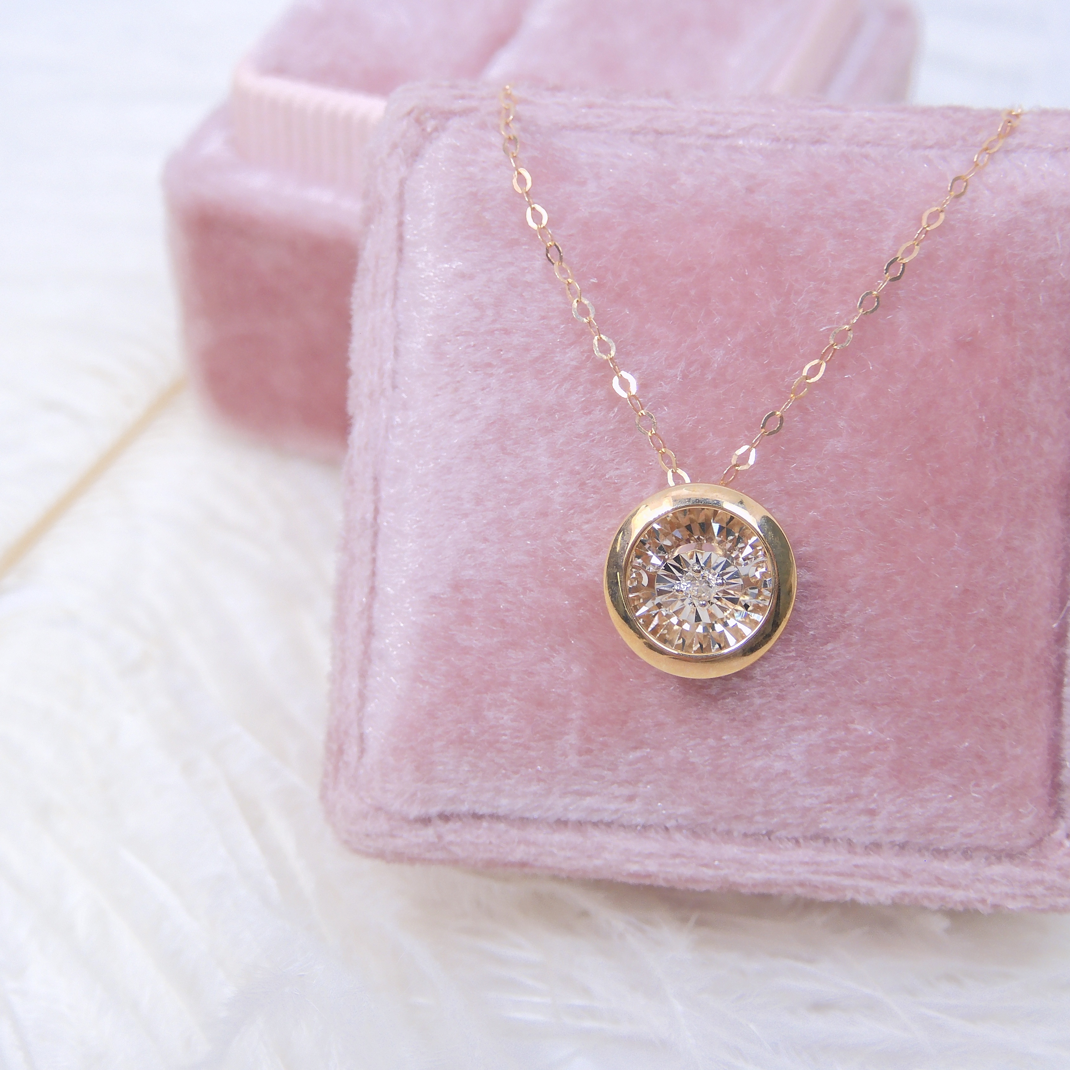 18K金 0.02ct Dancing Stone 鑽石項鍊