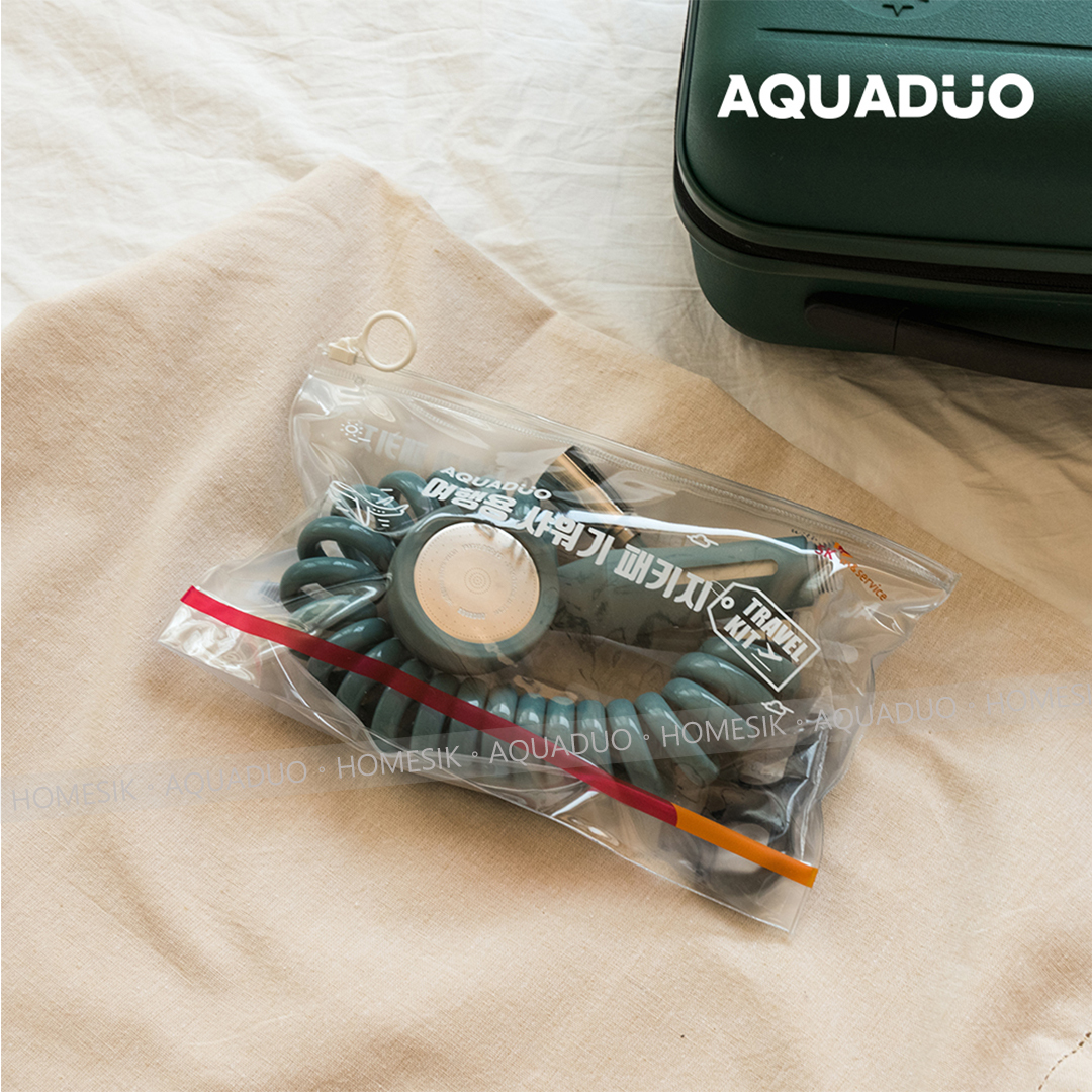 AQUADUO 夏威夷藍 旅行用迷你沐浴過濾花灑頭套裝 SF-330-HAB