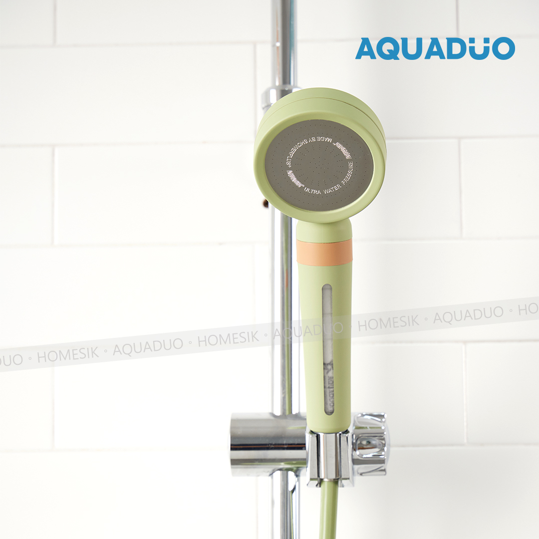 AQUADUO 花系加寬版 橄欖綠除氯沐浴過濾花灑頭 (連濾芯1件) SF-S580W-OLV